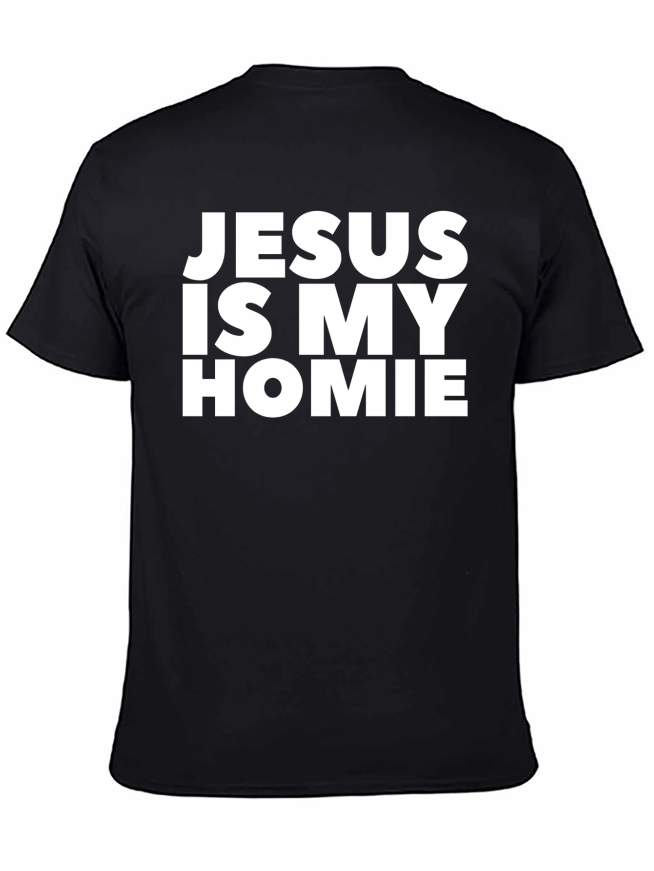 Black Jesus is my Homie Graphic T-Shirt - Black Crew Neck view 4