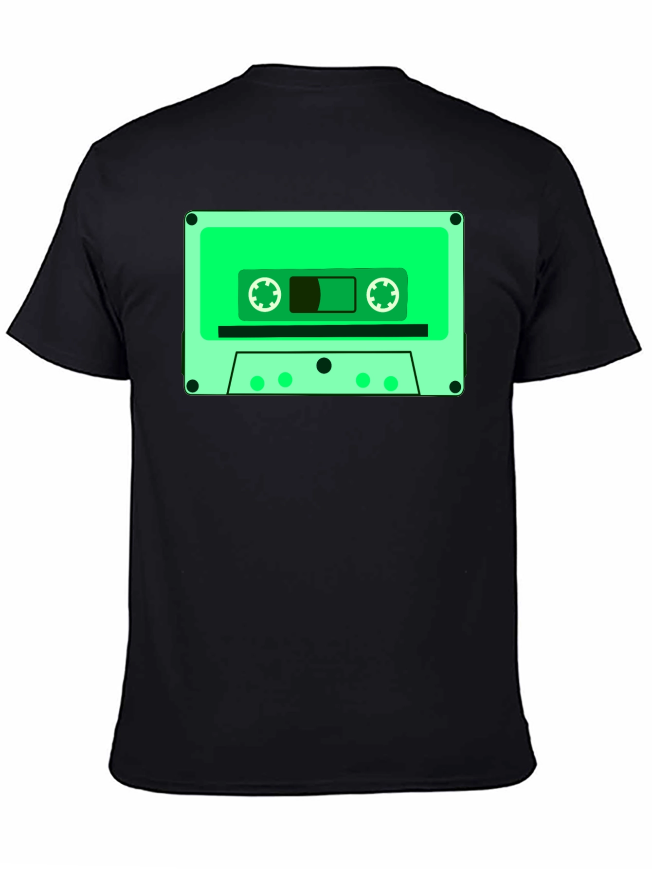 Black Retro Cassette Tape Graphic T-Shirt view 4