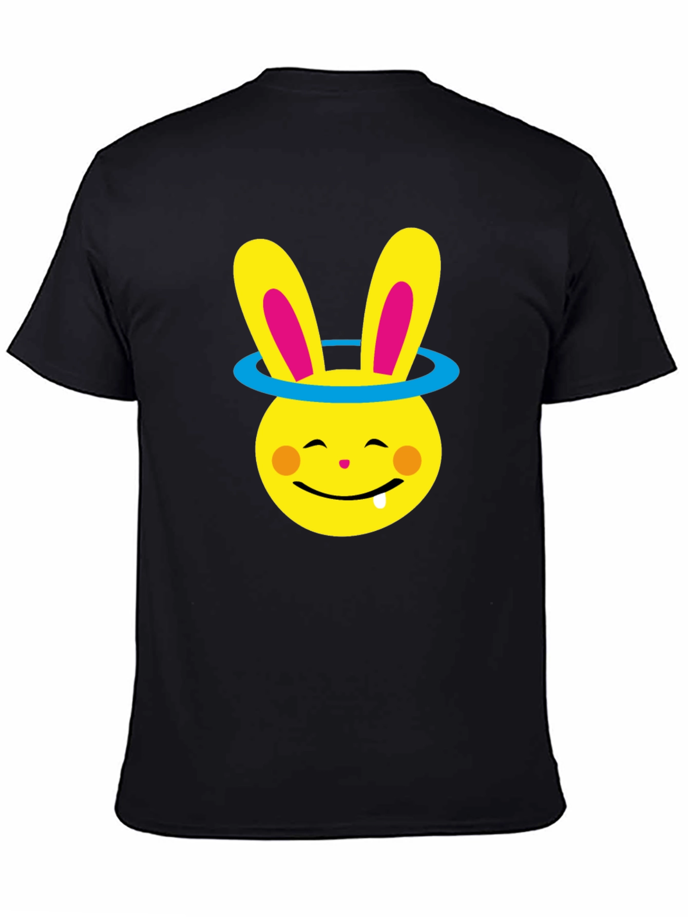 Black Funny Bunny Halo Graphic Tee - Soft Cotton Blend view 4
