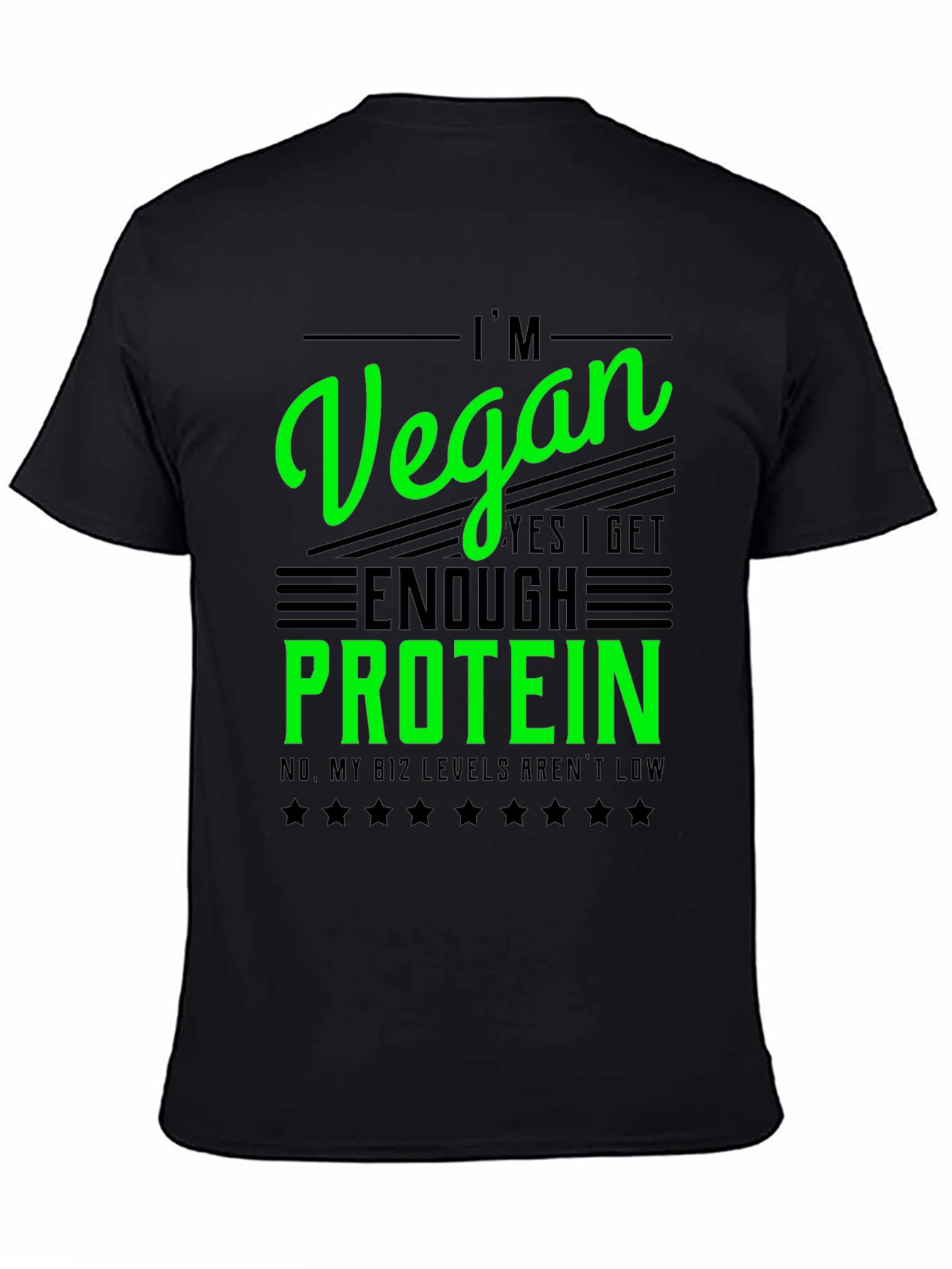 I'm Vegan T-Shirt - Get Enough Protein Funny Tee - 4