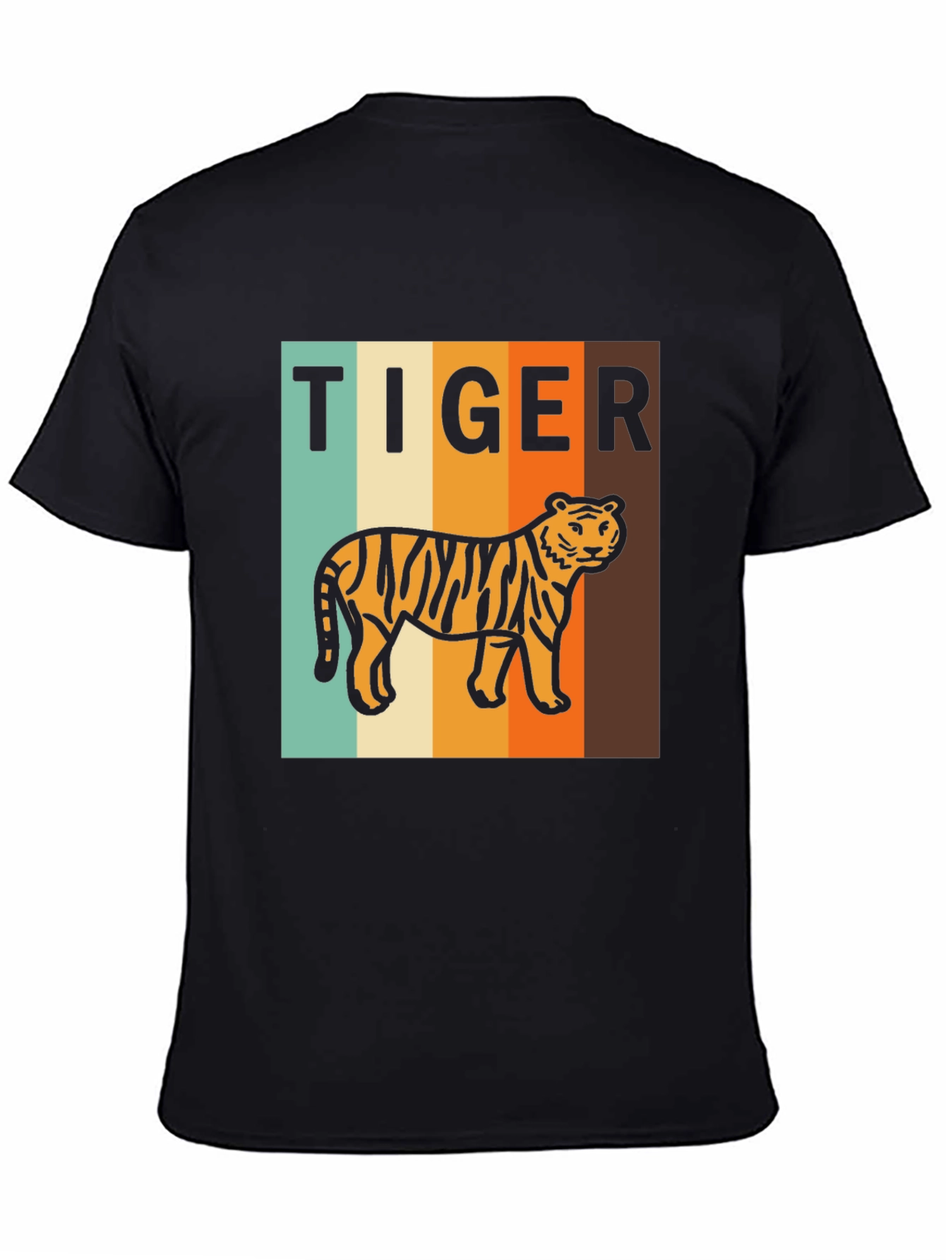 Black Retro Tiger Graphic T-Shirt - Vintage Style Tee view 4