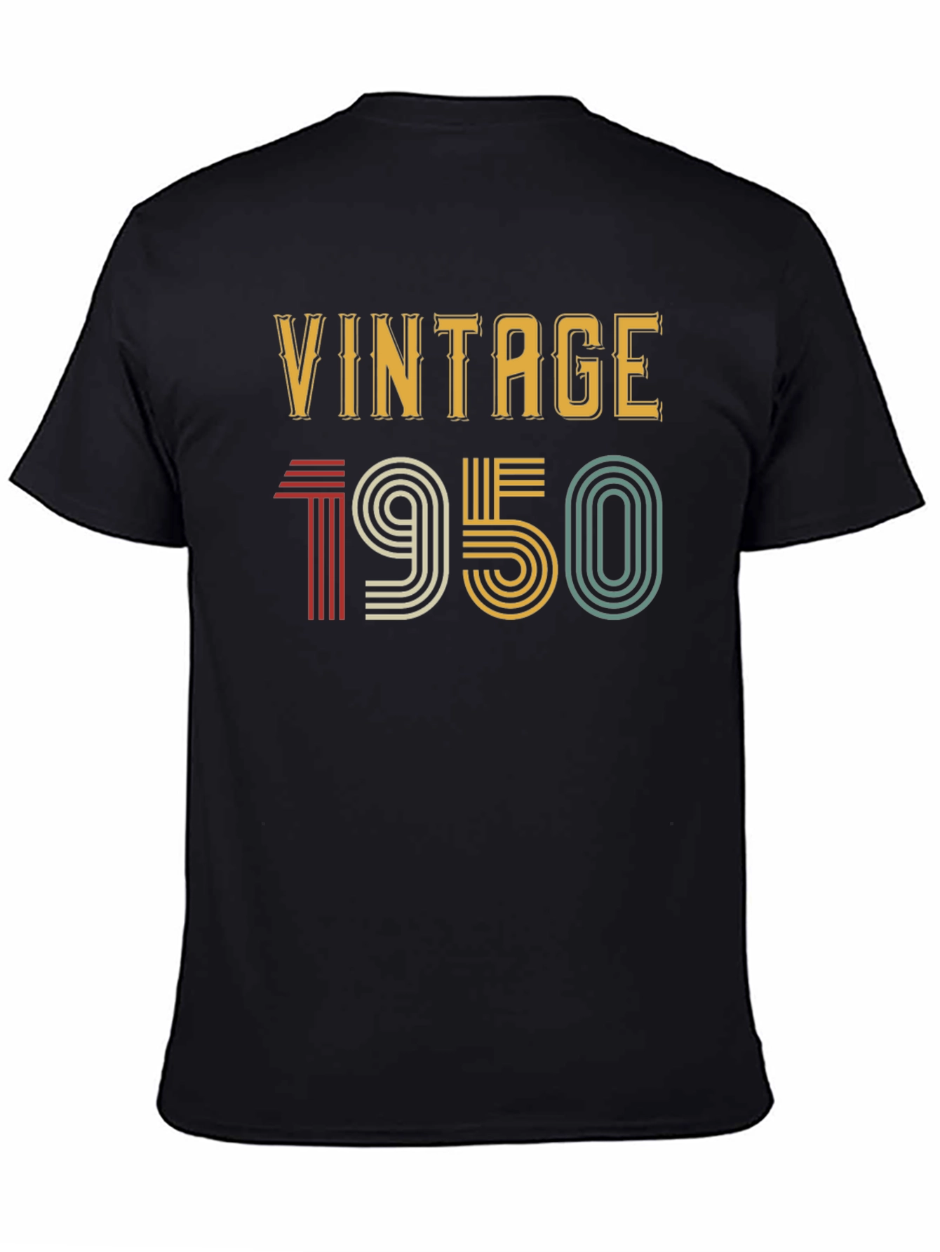 Black Vintage 1950 T-Shirt - Retro Style view 4