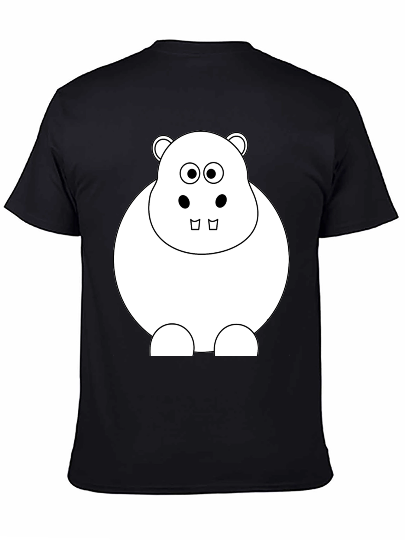 Black Hippo Graphic Tee - Black Cotton T-Shirt view 4