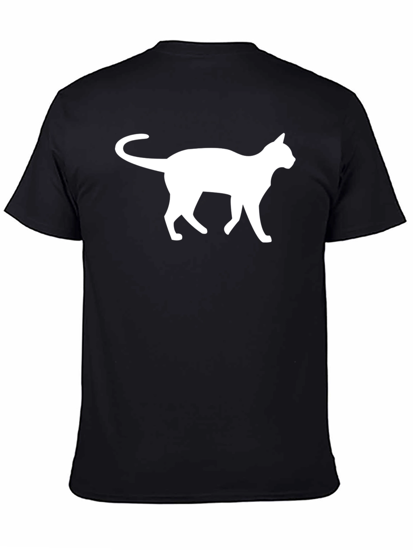 Black Cat Silhouette T-Shirt - Classic Black Tee view 4