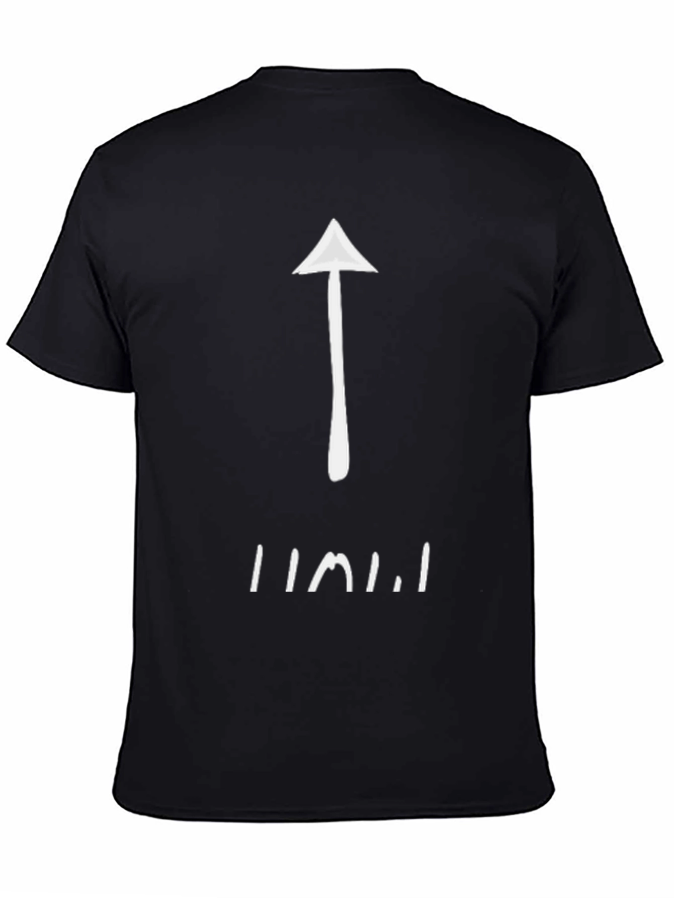 Black Upward Arrow Graphic Tee - Black Cotton view 4