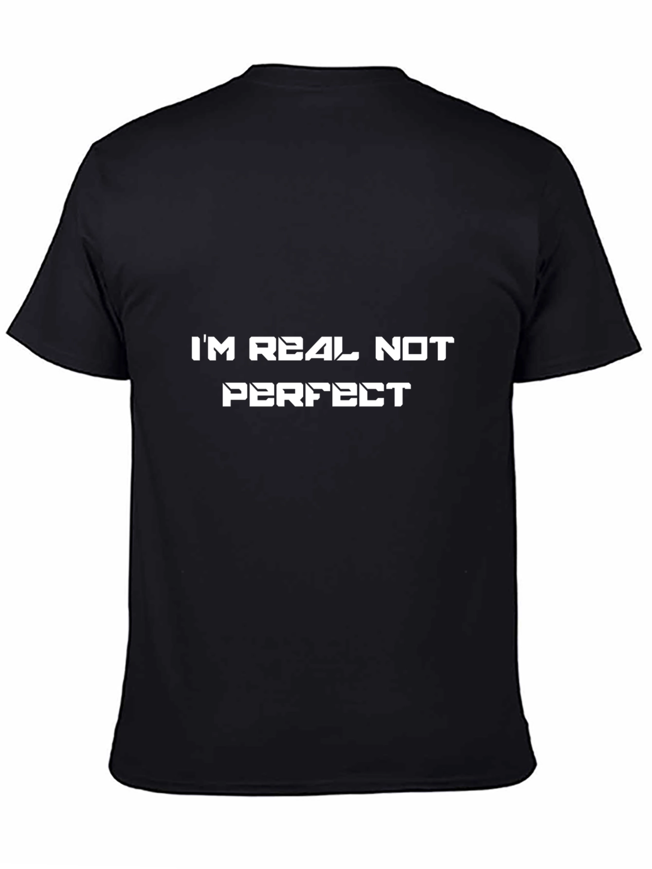 Black I'm Real Not Perfect Graphic Tee view 4