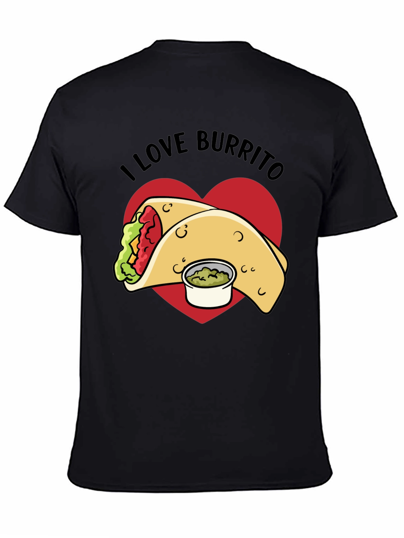 Black I Love Burrito Graphic T-Shirt view 4