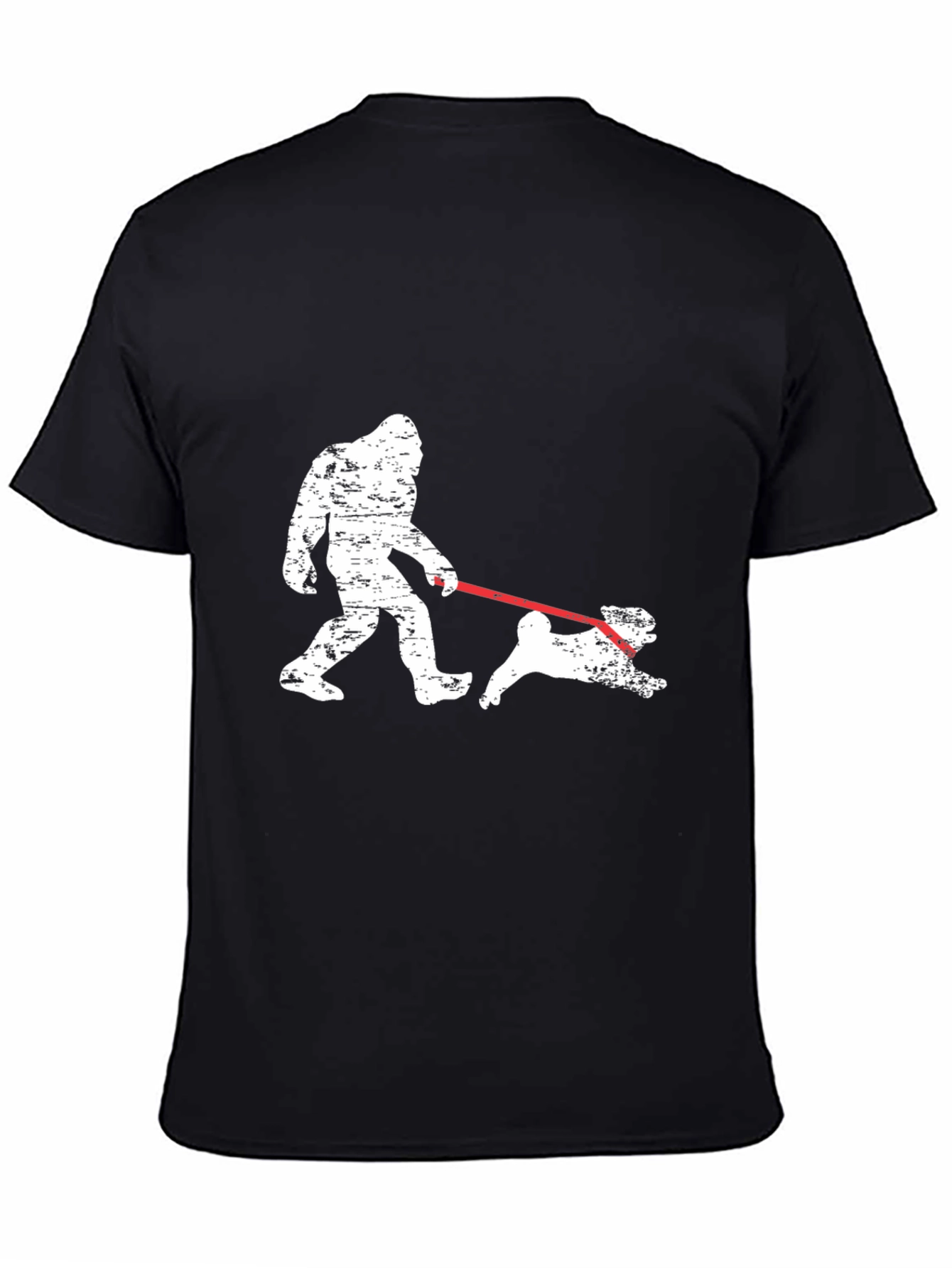 Black Bigfoot Dog Walk Graphic Tee - Black view 4