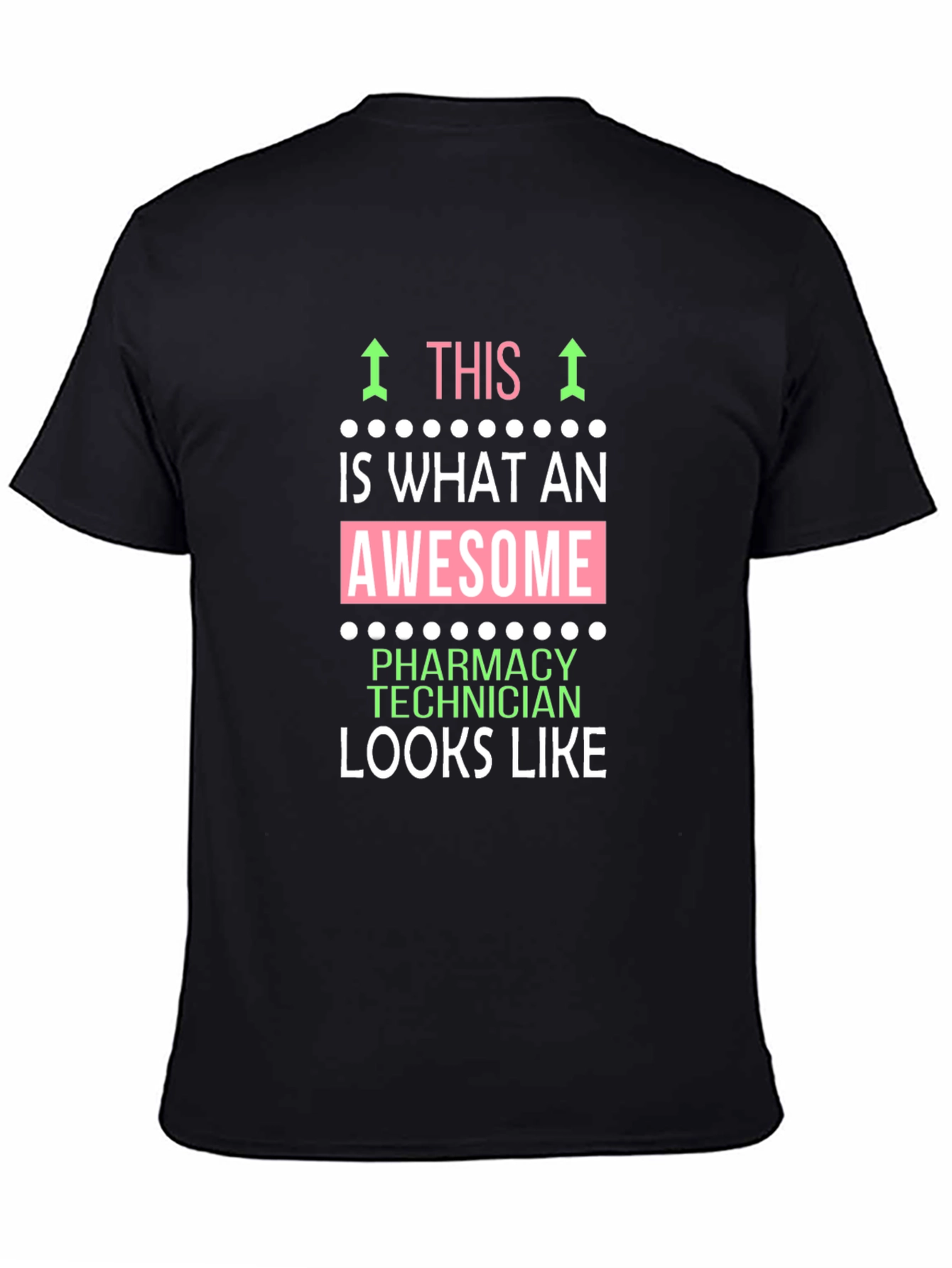 Black Awesome Pharmacy Technician T-Shirt view 4