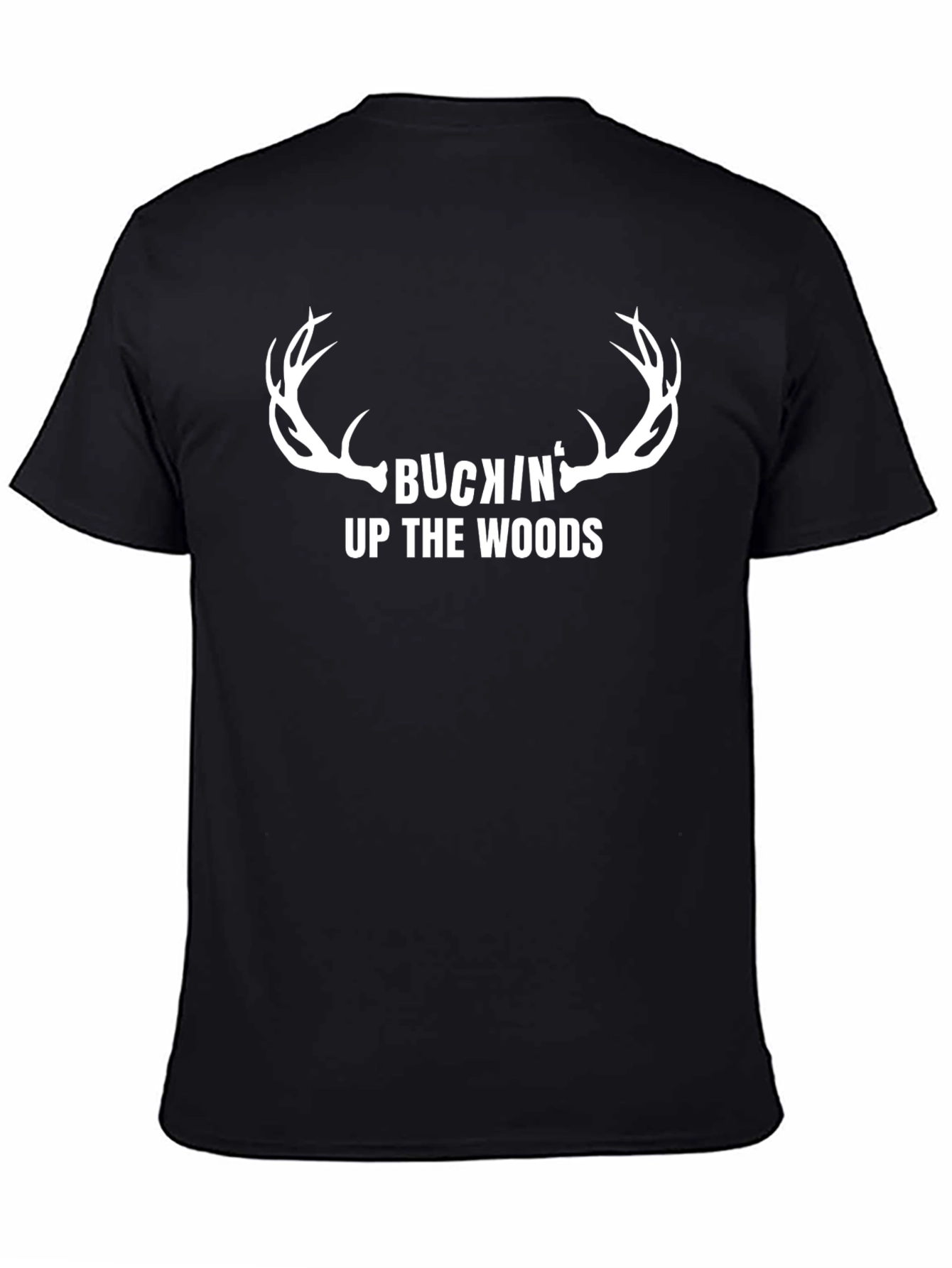 Black Buckin' Up the Woods Graphic Tee - Black view 4