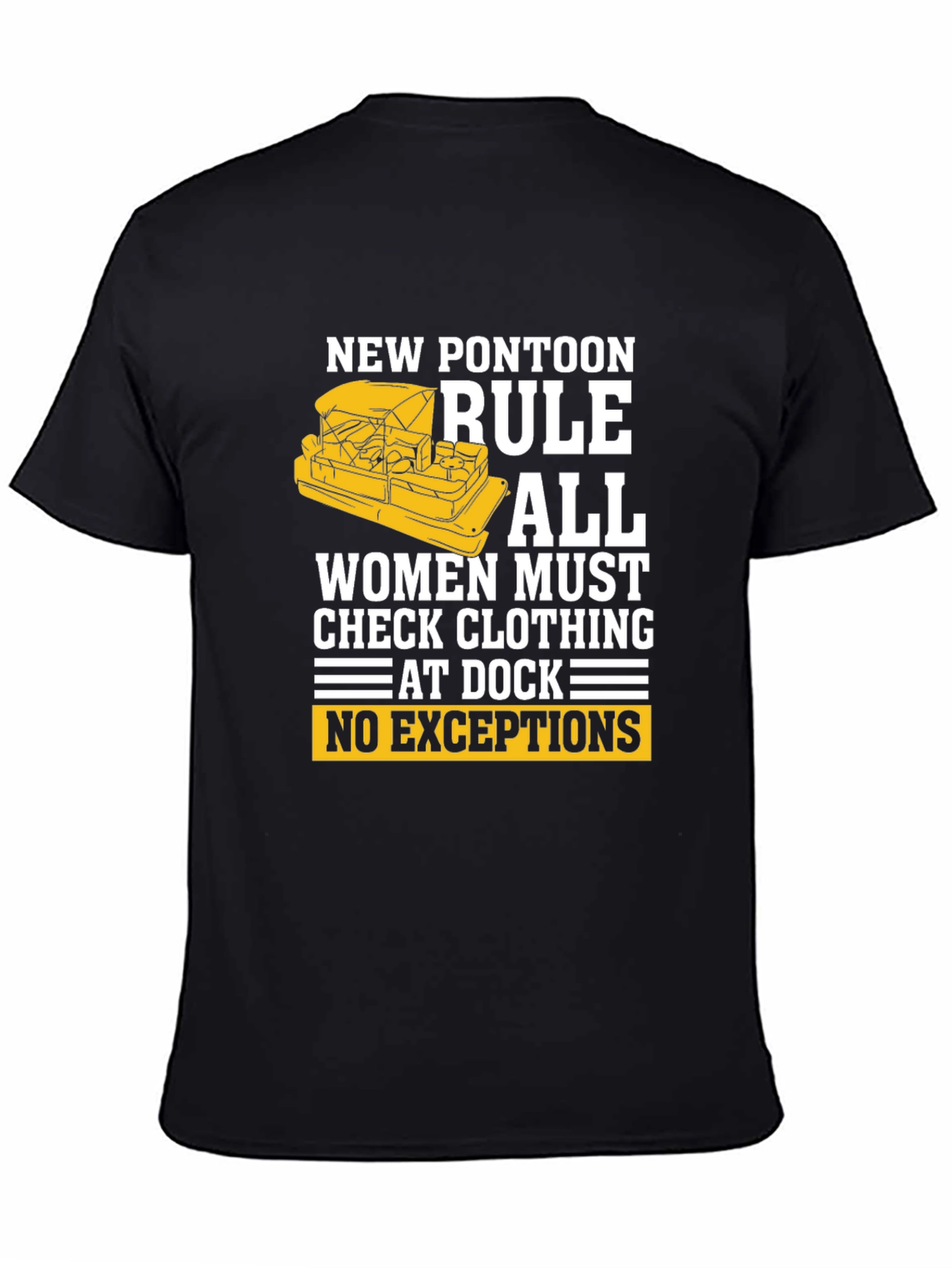 Black New Pontoon Rule T-Shirt - Women's Clothing Check! view 4