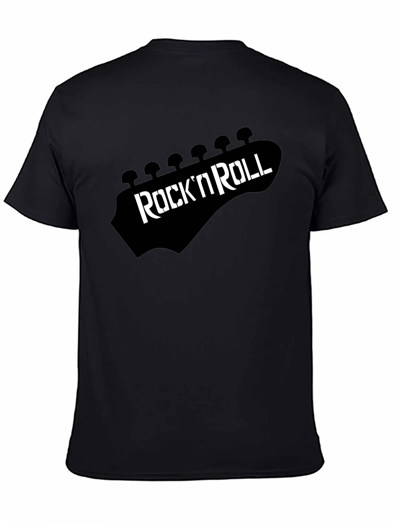 Black Rock 'N' Roll Guitar Head T-Shirt view 4