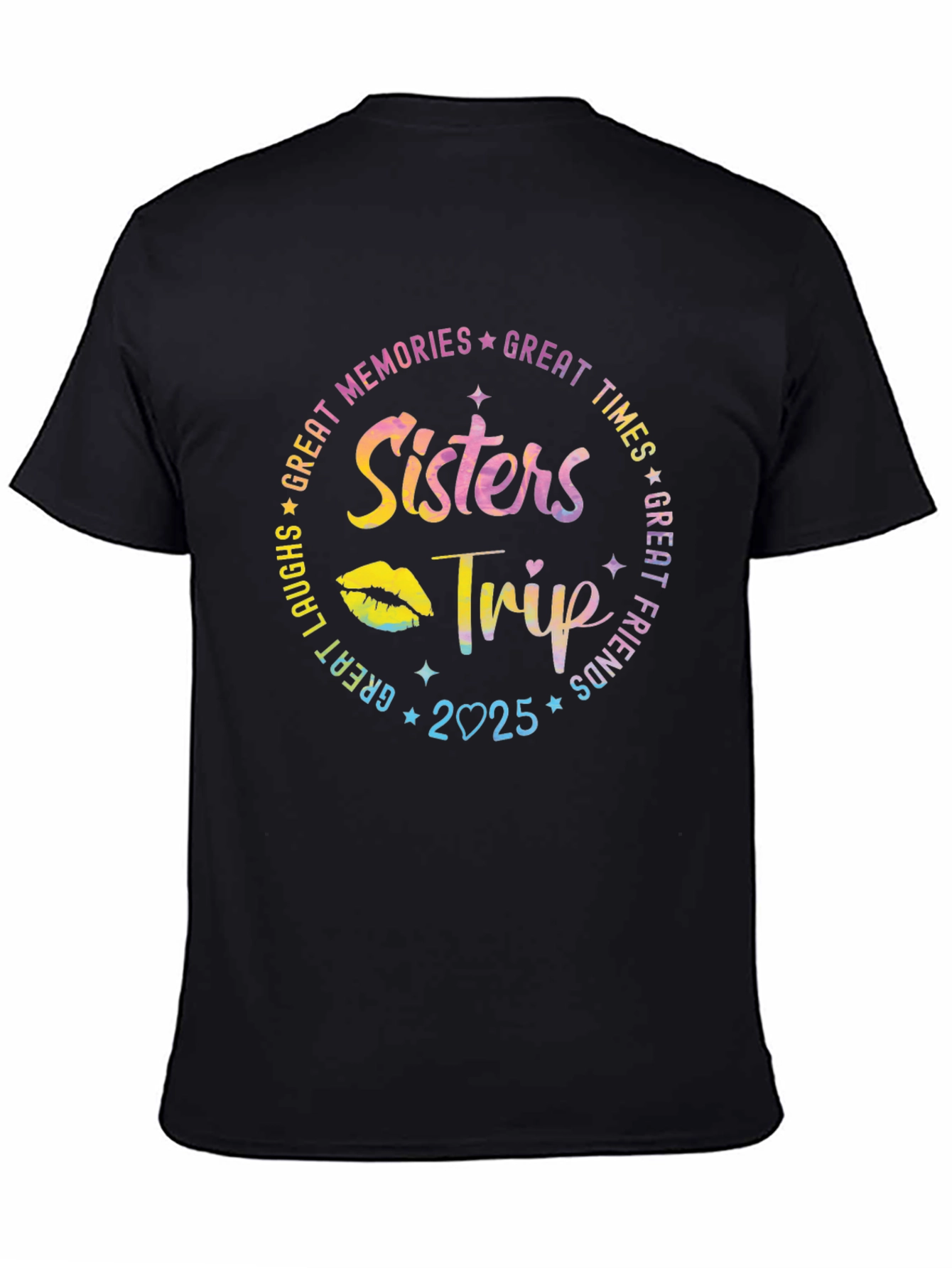 Sisters Trip 2025 Black Graphic T-Shirt - 4