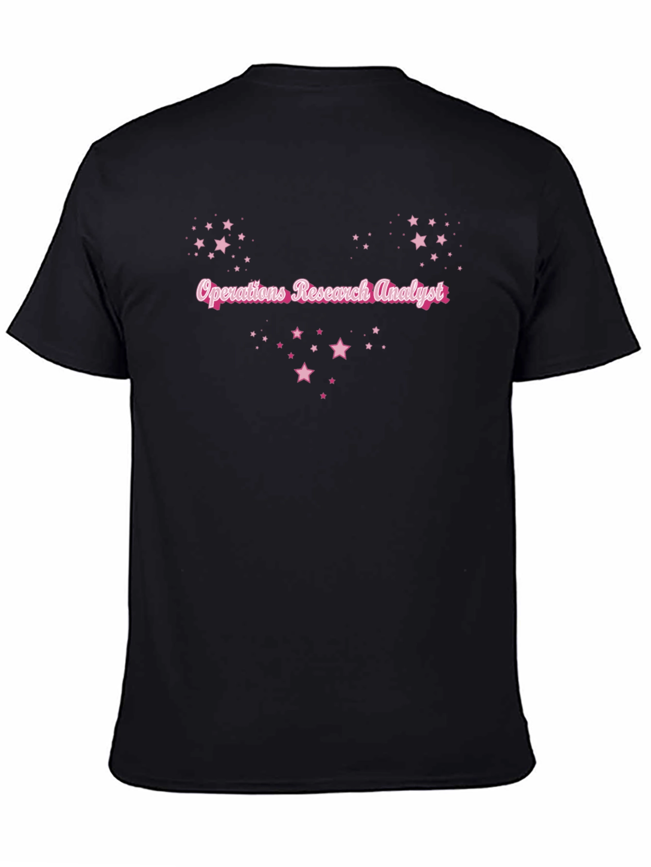 Black Operations Research Analyst T-Shirt Pink Star Design view 4