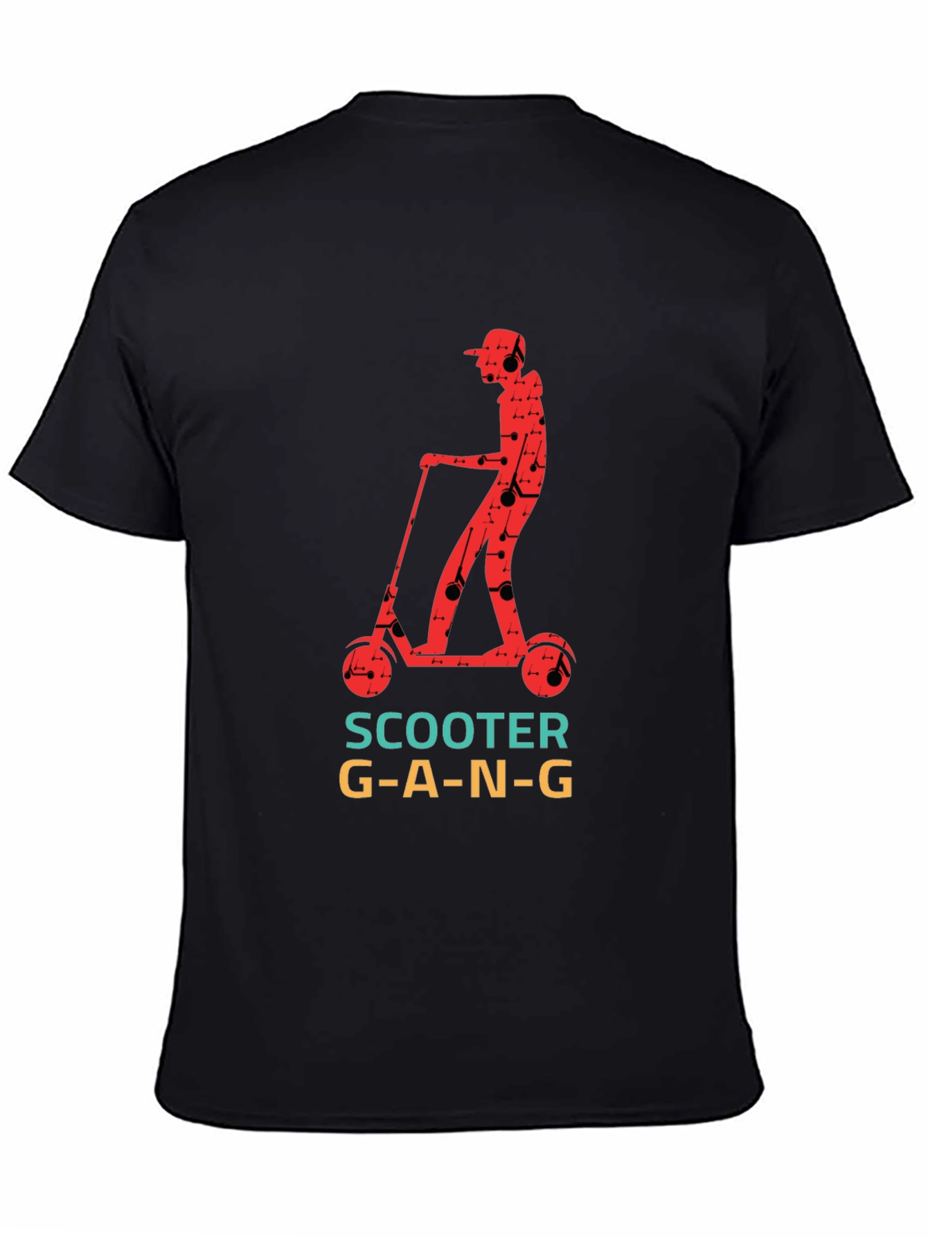 Black Scooter Gang T-Shirt - Cool Graphic Tee view 4