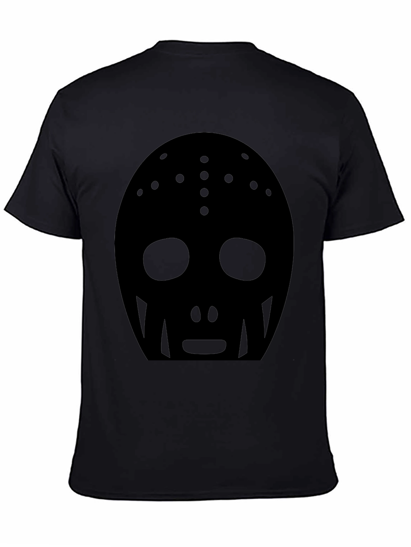 Black Black Hockey Mask Graphic Tee - Men's Casual Shirt view 4
