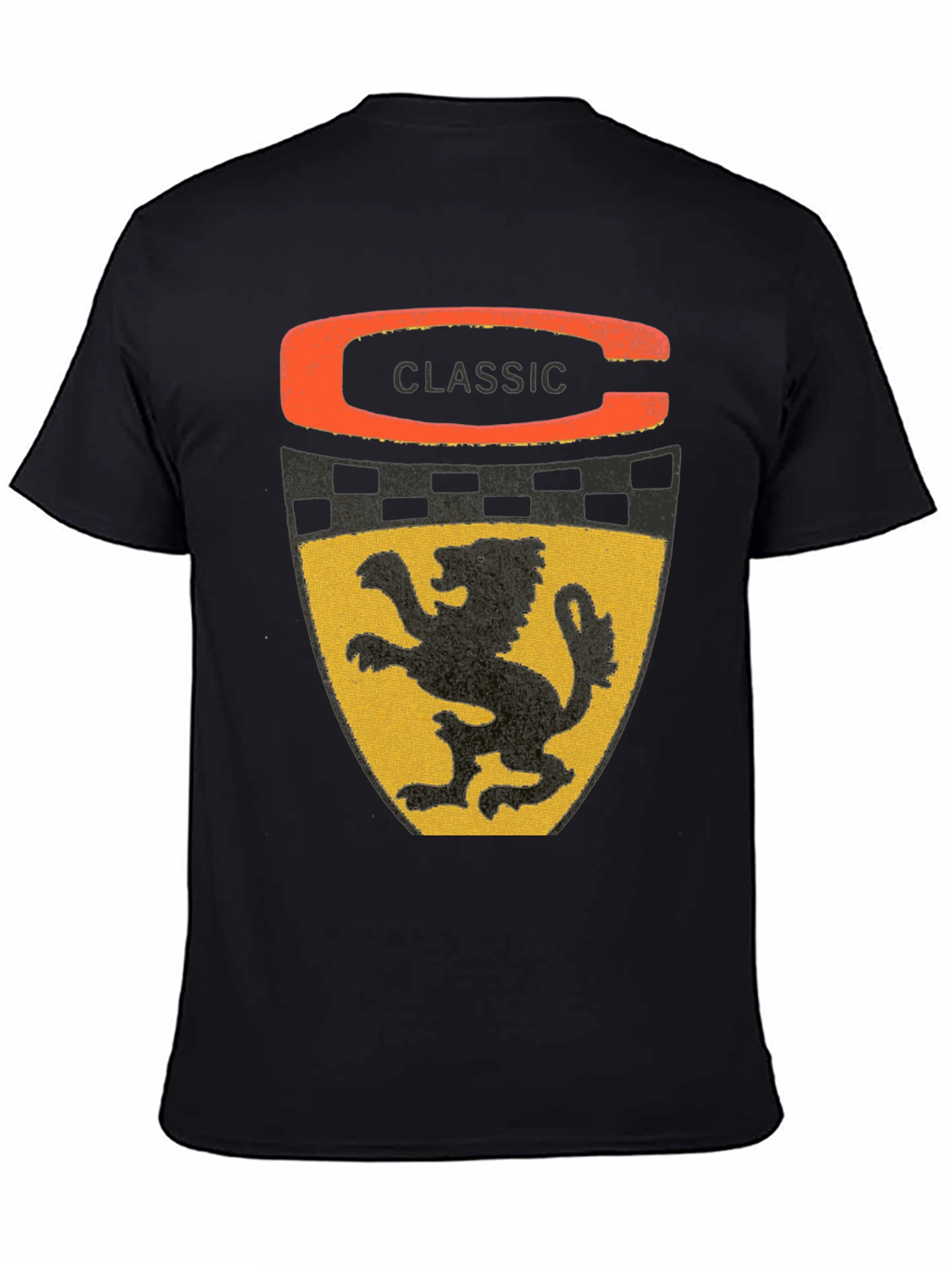 Black Classic Lion Shield Graphic Tee - Stylish Black T-Shirt view 4