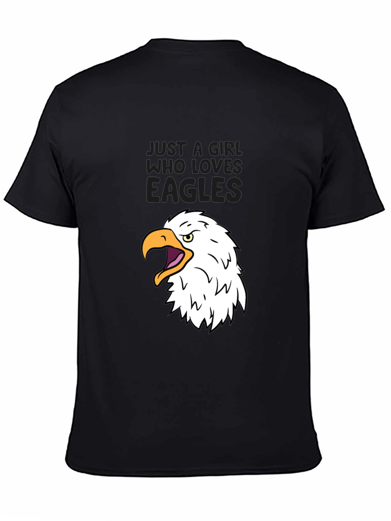 Black Just a Girl Who Loves Eagles T-Shirt view 4