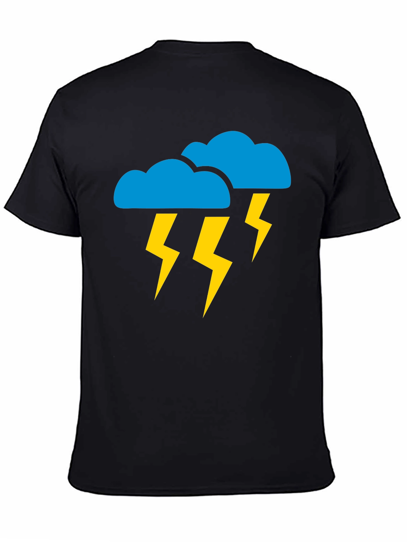 Black Stormy Weather Graphic Tee - Black Cotton T-Shirt view 4