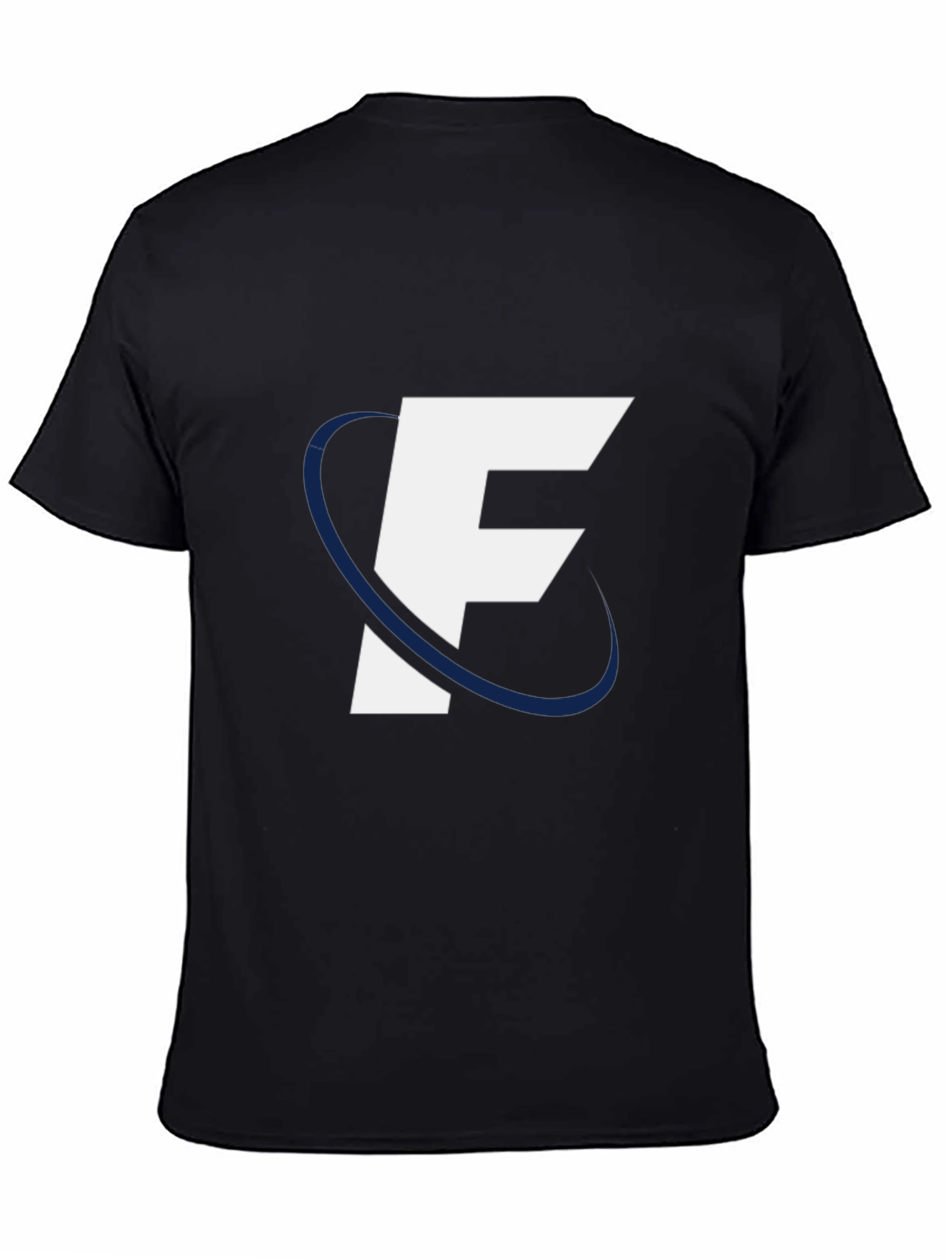 Black Modern "F" Logo Black Tee view 4