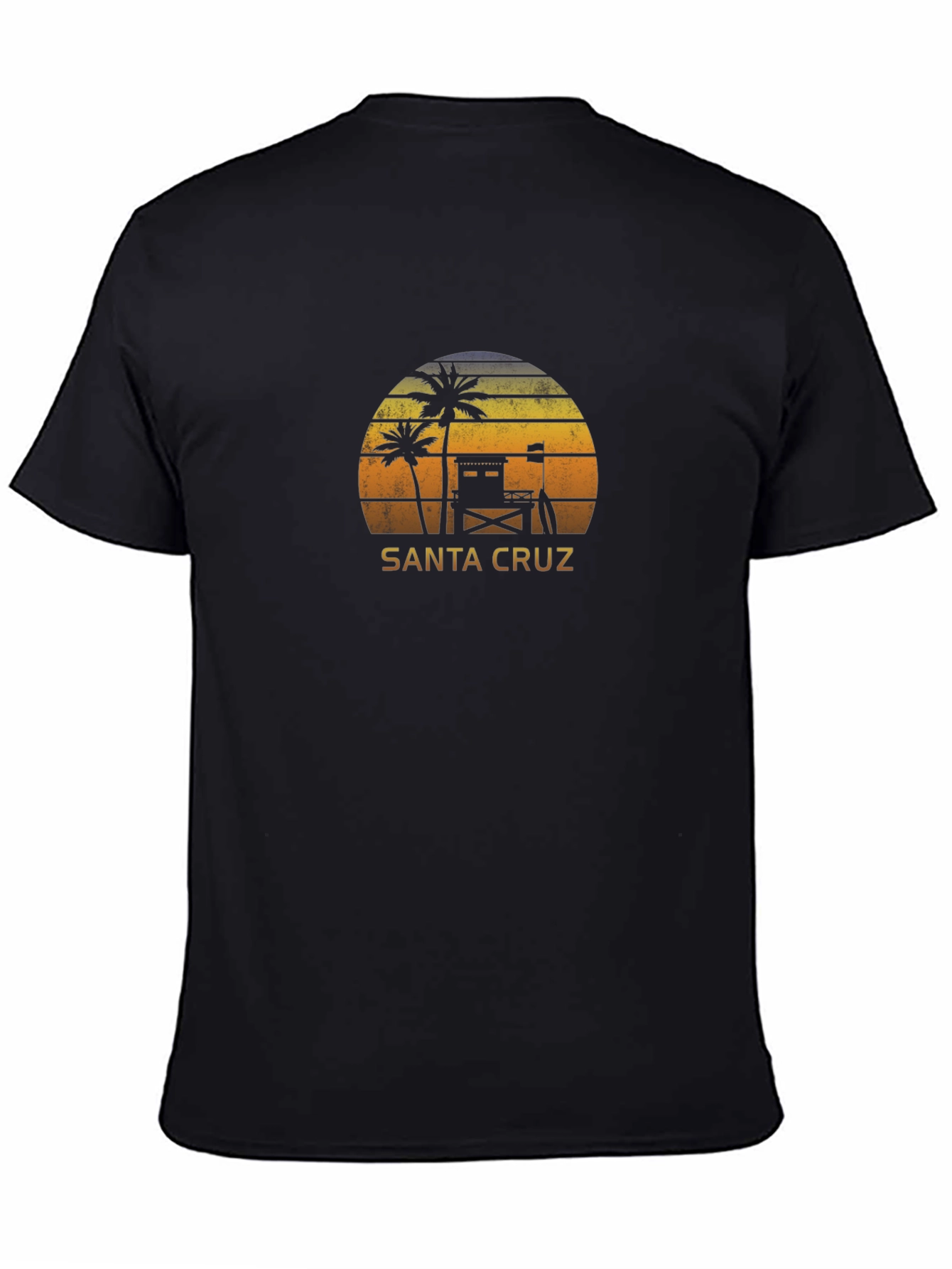 Santa Cruz Beach Sunset Graphic Tee - Black - 4