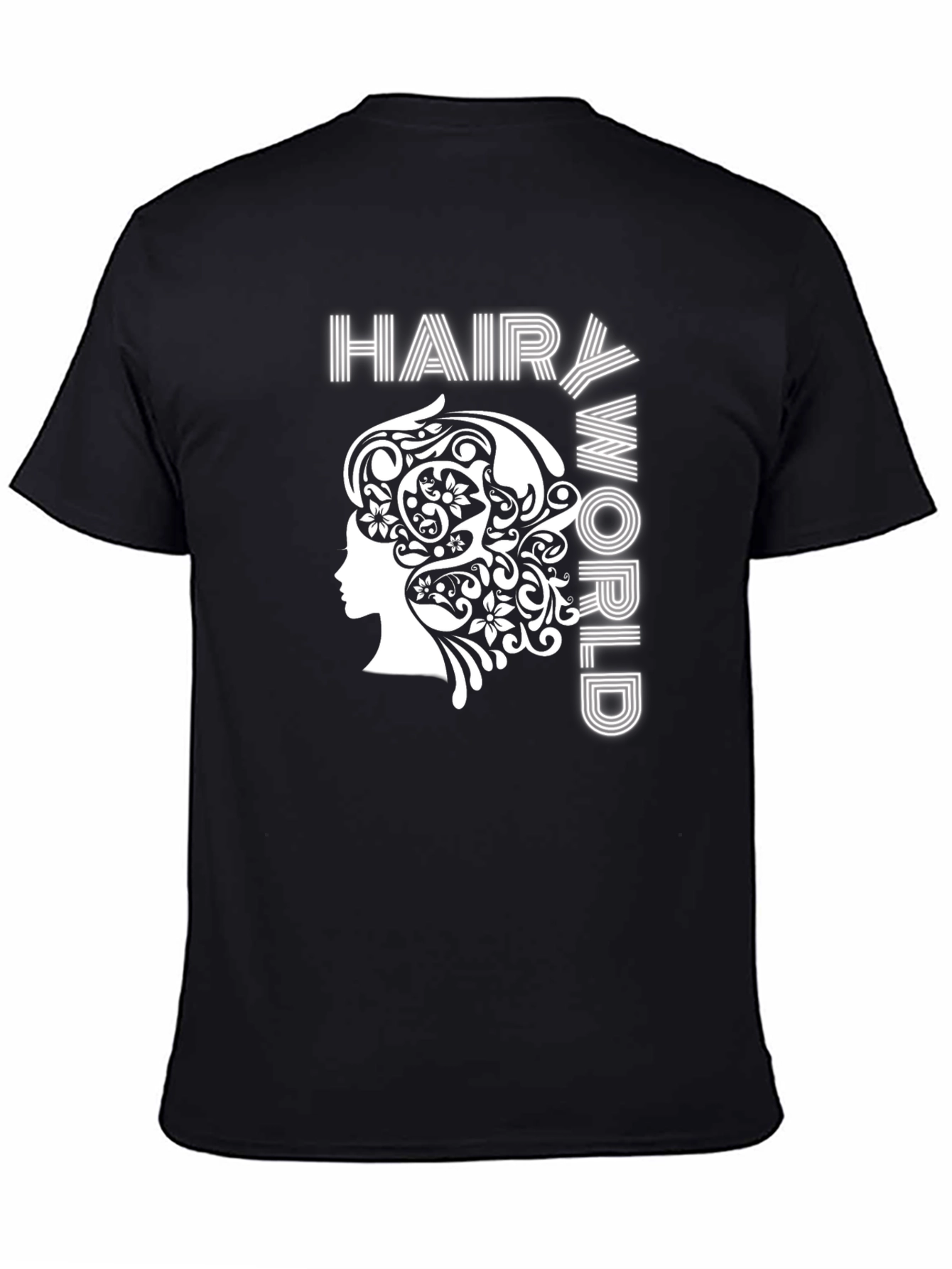 Black Hairy World Graphic Tee - Stylish Unisex T-Shirt view 4