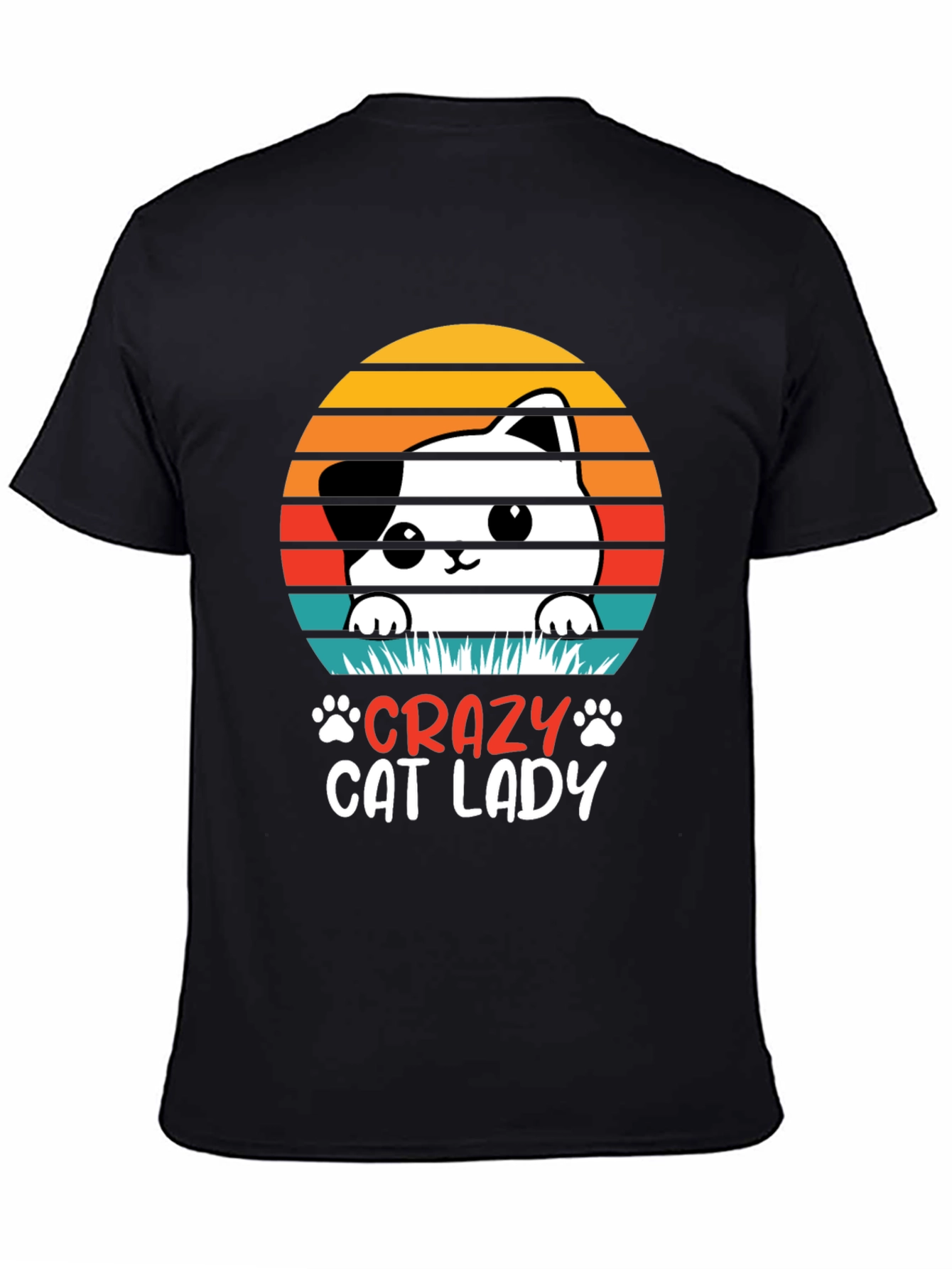 Black Crazy Cat Lady Graphic Tee view 4