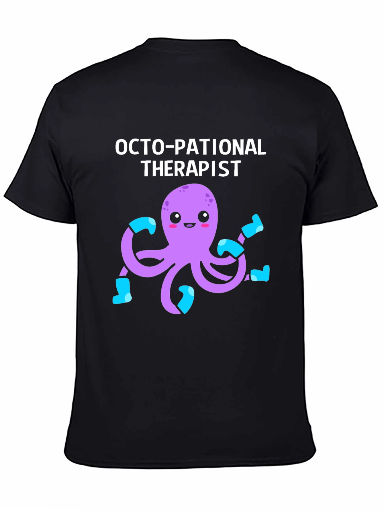 Black Octo-pational Therapist Graphic T-Shirt view 4