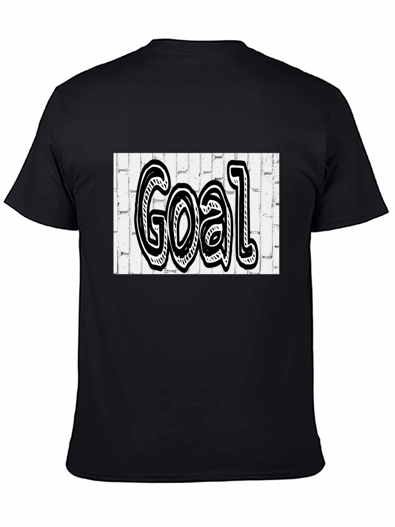 Black Goal Graffiti Style Tee - Black Cotton Blend Shirt view 4