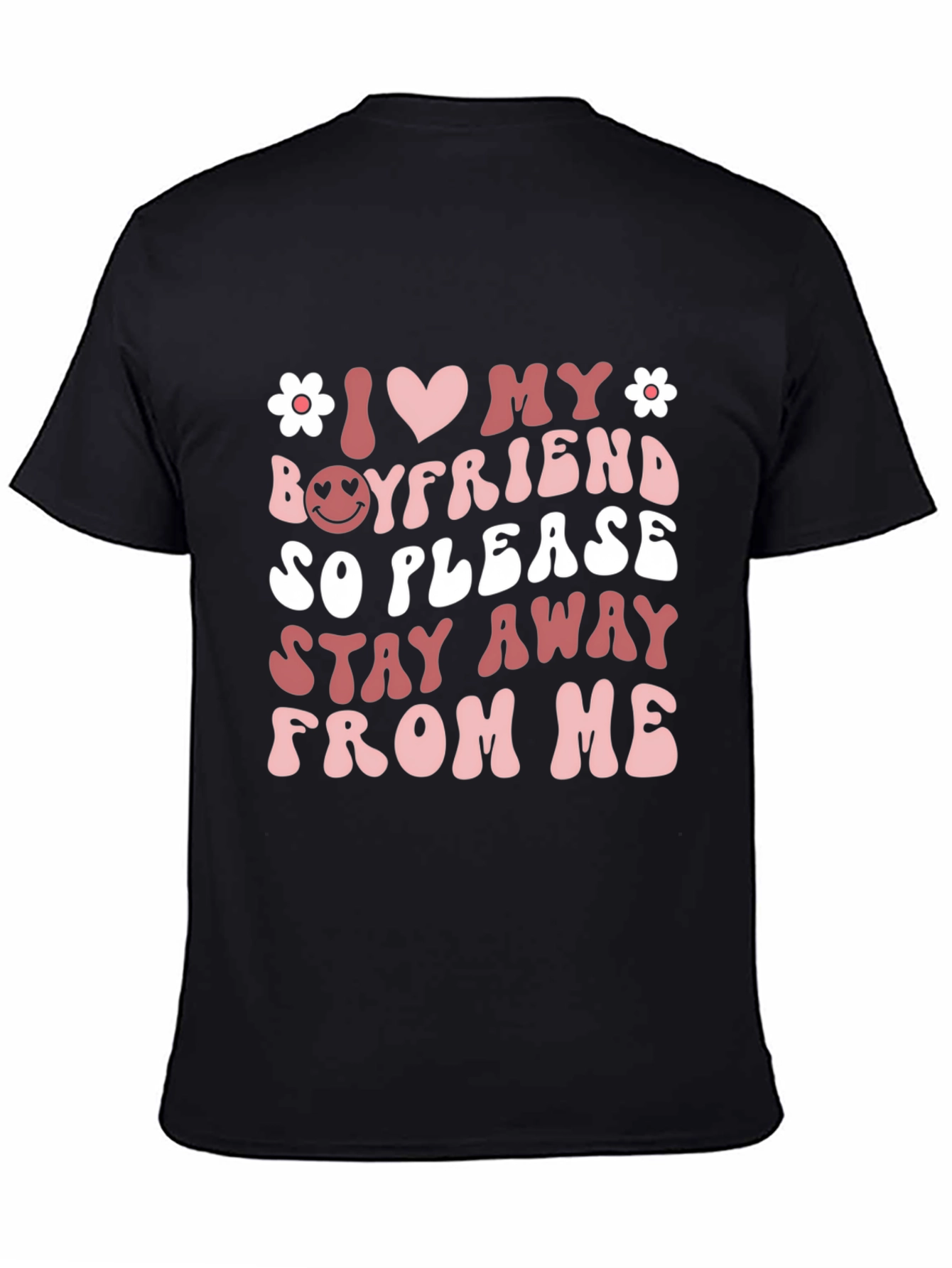 Black I Love My Boyfriend Graphic Tee - Valentine's Day T-Shirt view 4