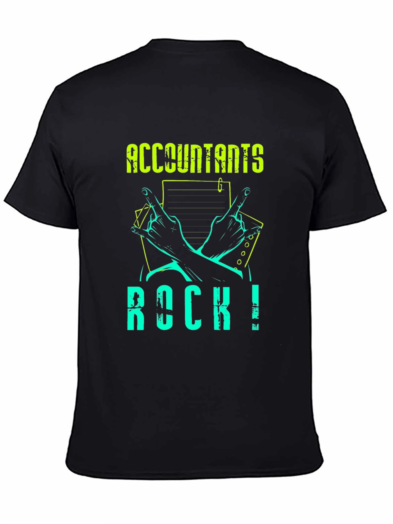Black Accountants Rock! Graphic Tee - Black view 4