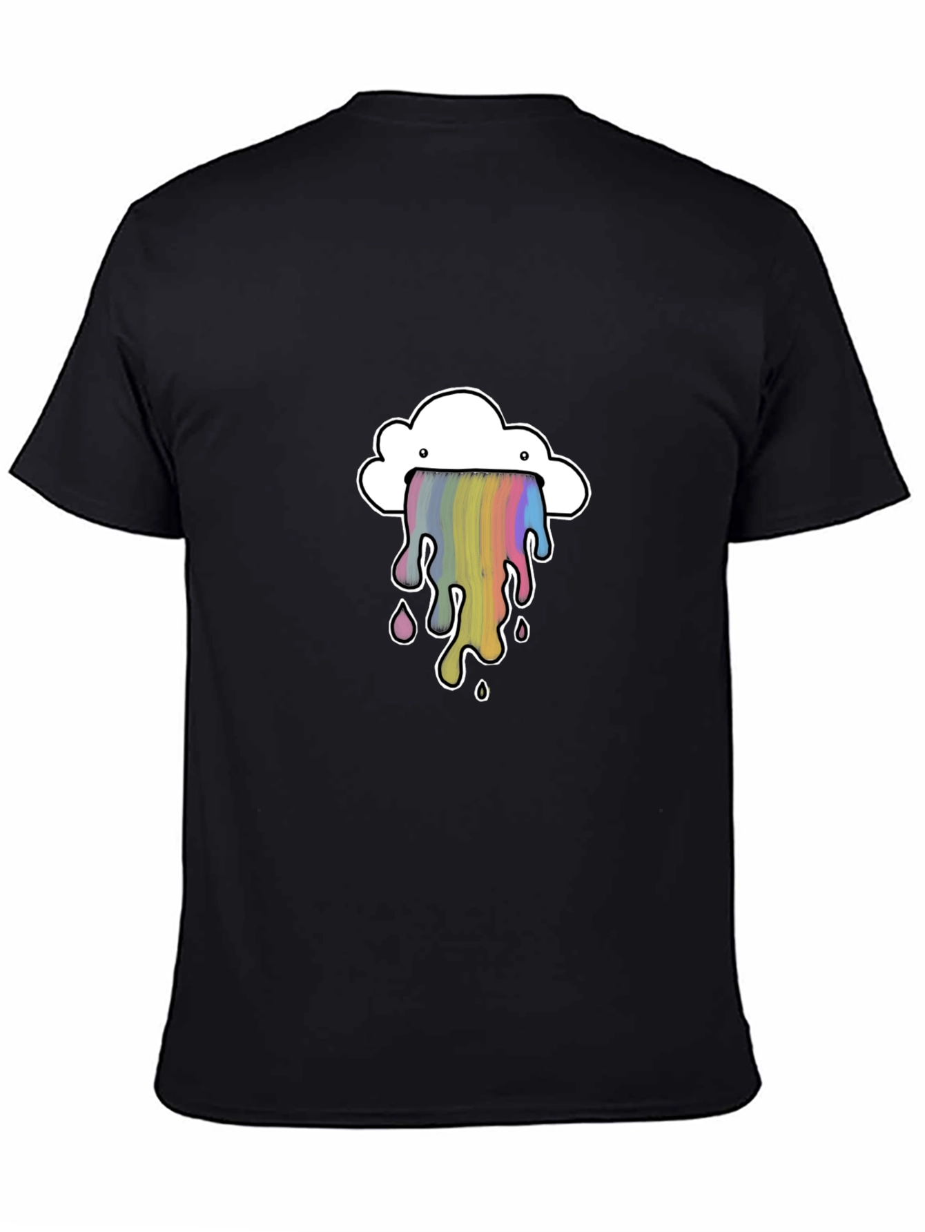 Black Cloud Rainbow Graphic Black T-Shirt view 4