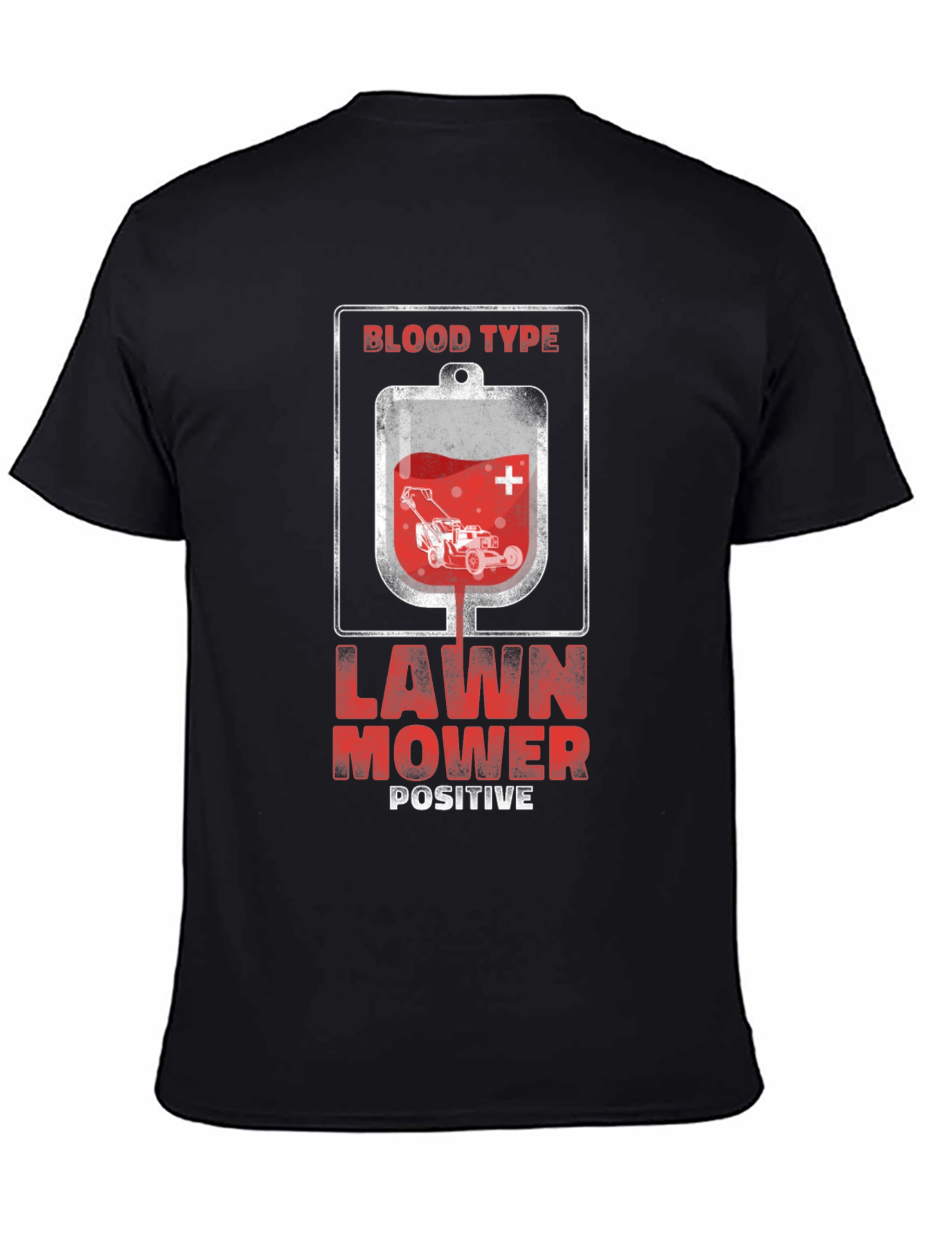 Black Lawn Mower Positive T-Shirt view 4
