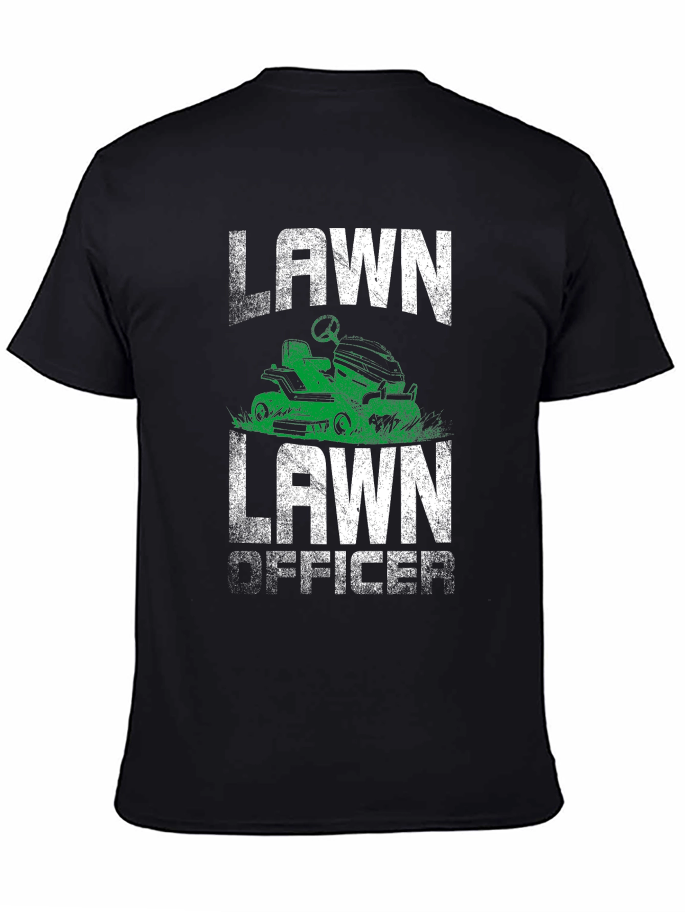 Black Lawn Officer Graphic Tee - Funny Mowing Shirt view 4