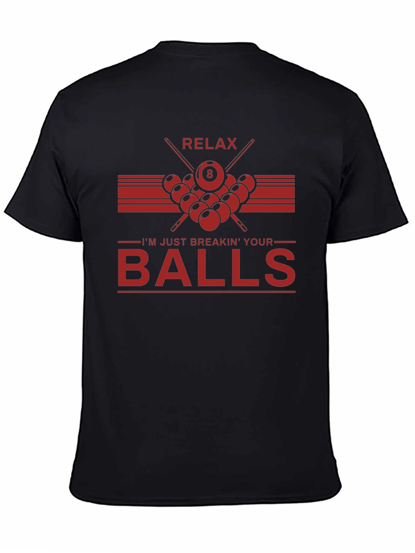 Black Relax Breakin' Balls Graphic Tee - Billiards Shirt view 4