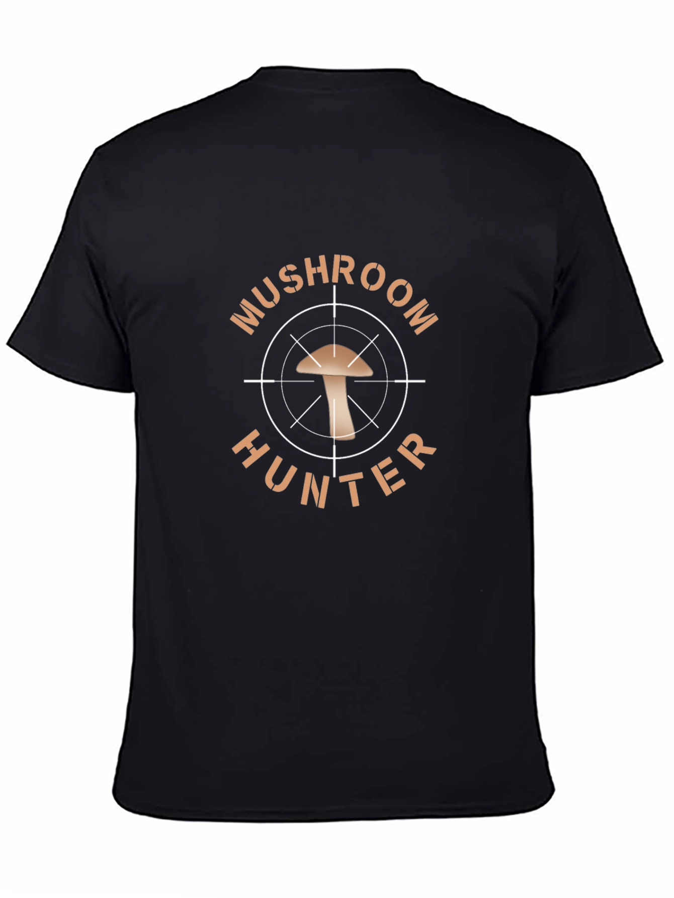 Black Mushroom Hunter T-Shirt - Novelty Graphic Tee view 4