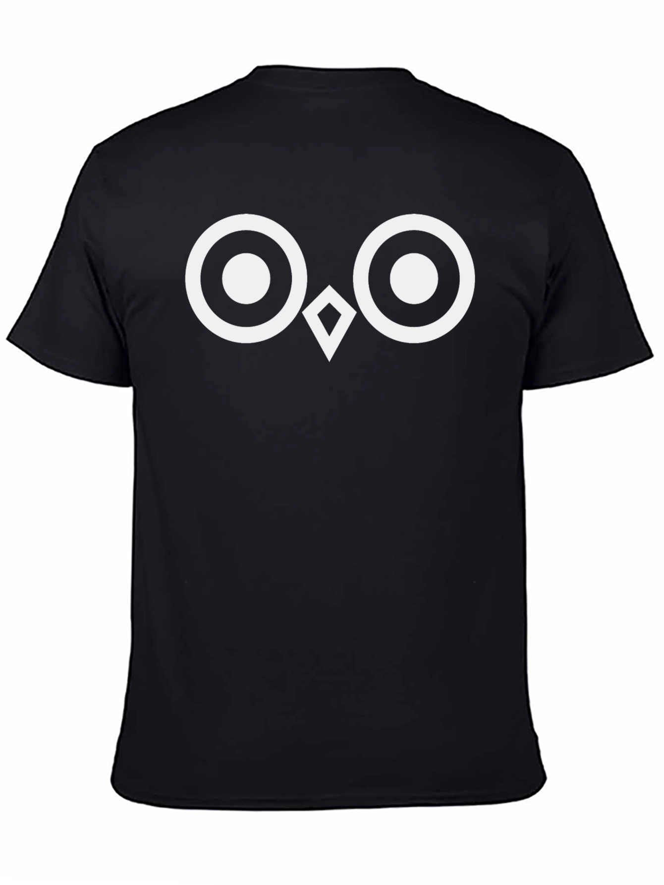 Black Owl Eyes Graphic Tee - Black Cotton T-Shirt view 4
