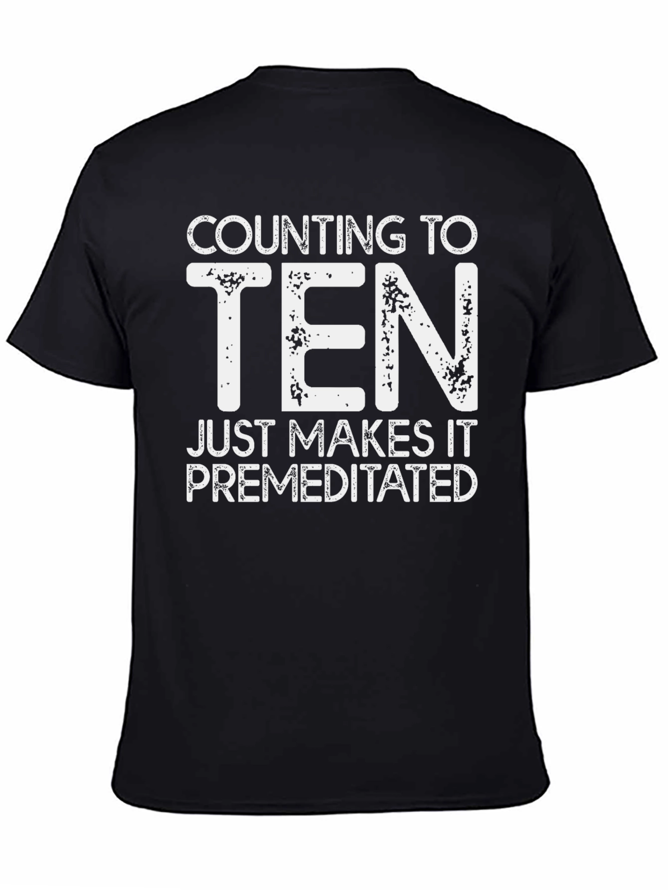 Black Counting to Ten Funny Graphic Tee view 4