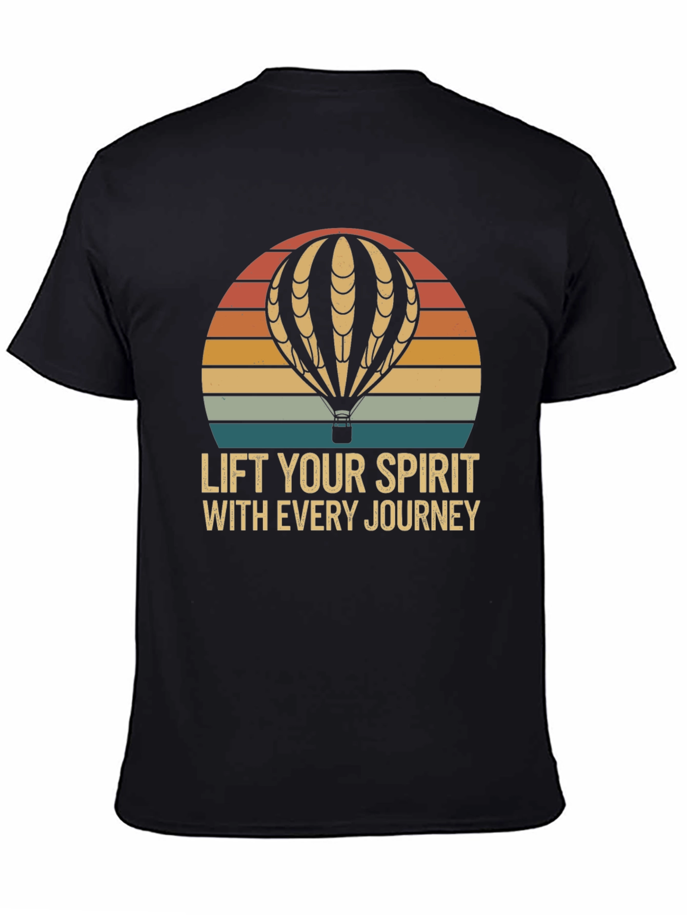 Black Lift Your Spirit Hot Air Balloon Graphic Tee view 4