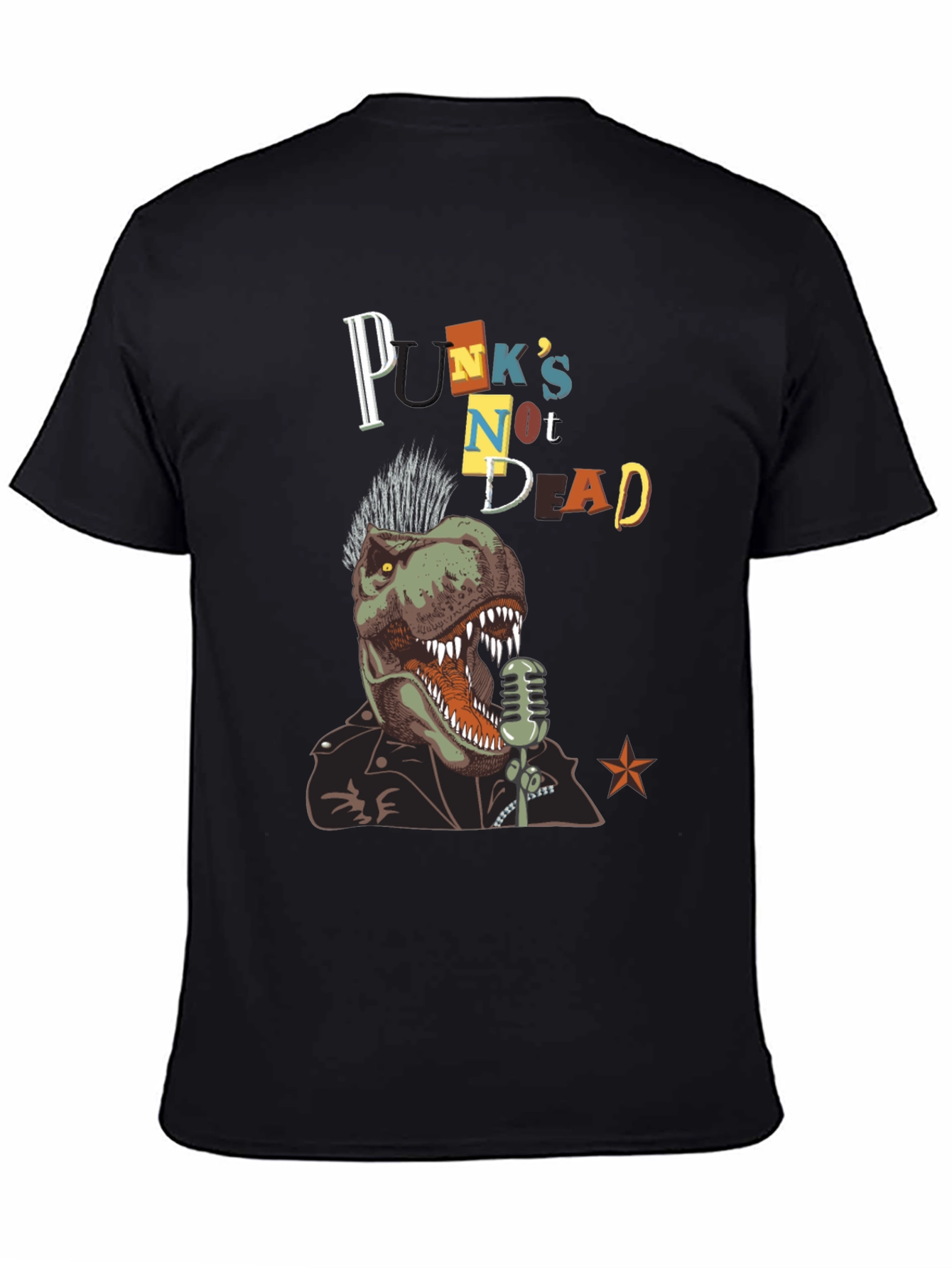 Black Punk Dino T-Shirt view 4
