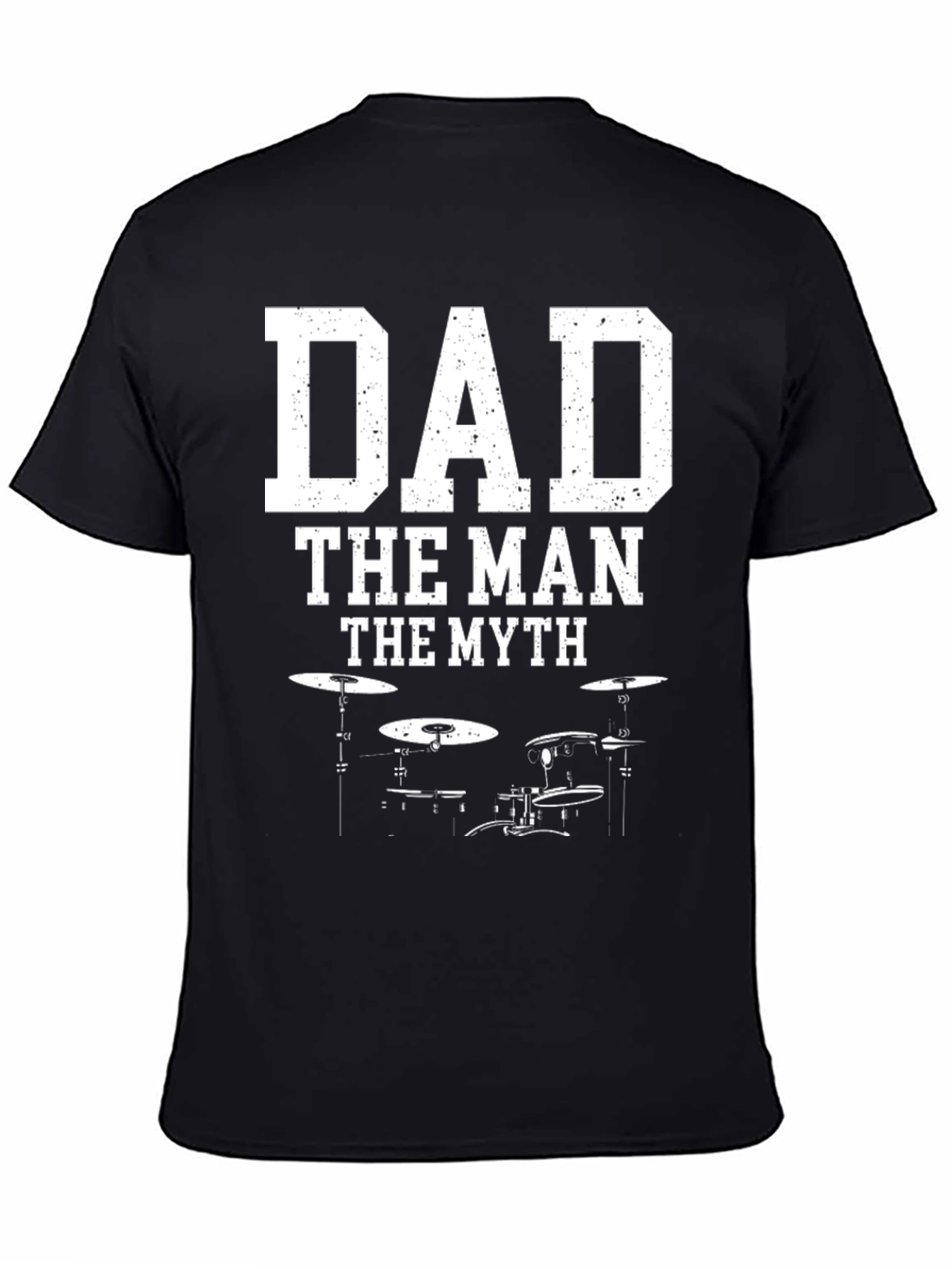 Black Dad The Man The Myth Drum Kit Graphic T-Shirt view 4