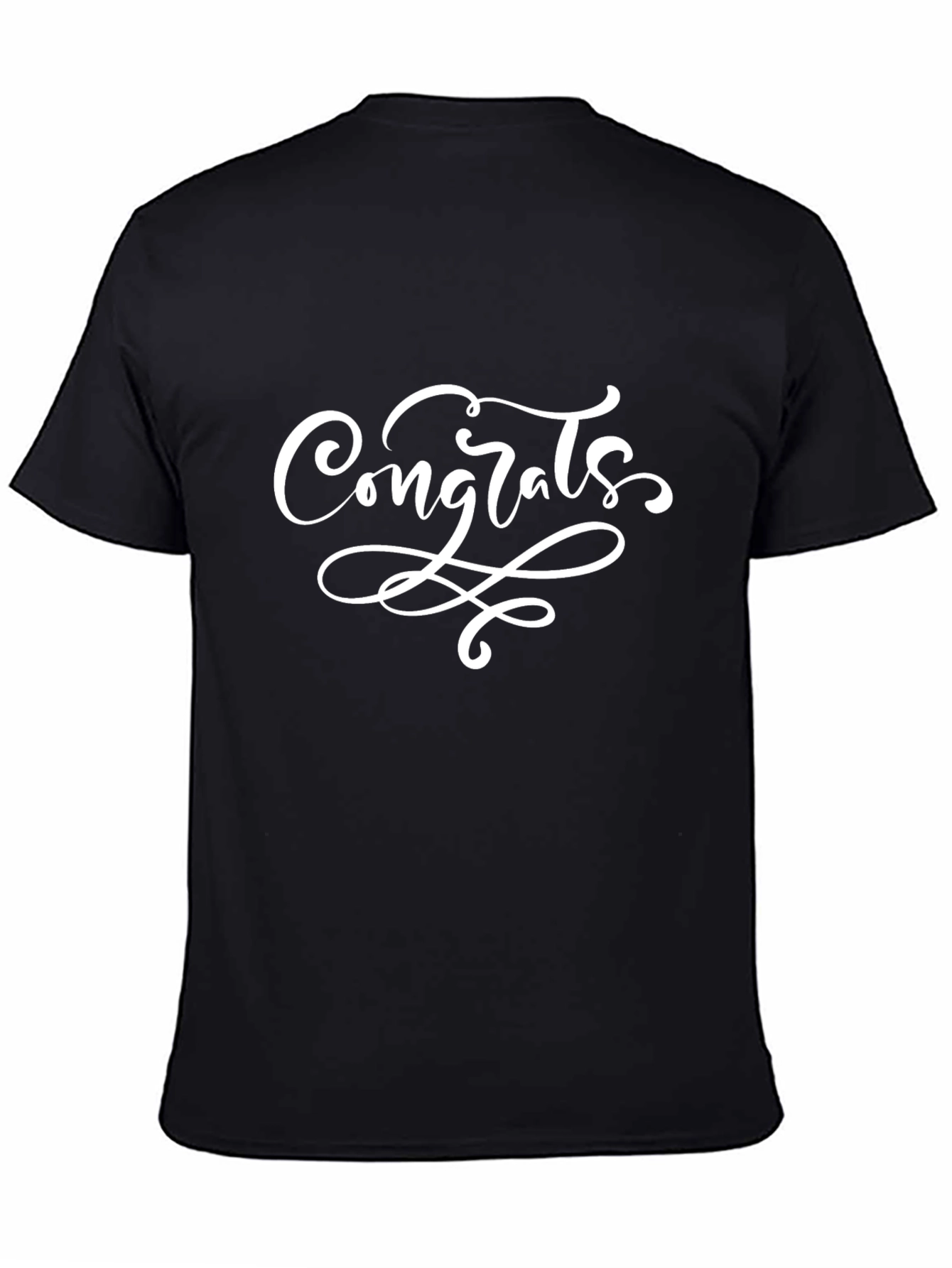 Black Congrats Graphic Tee - Soft Cotton Blend view 4