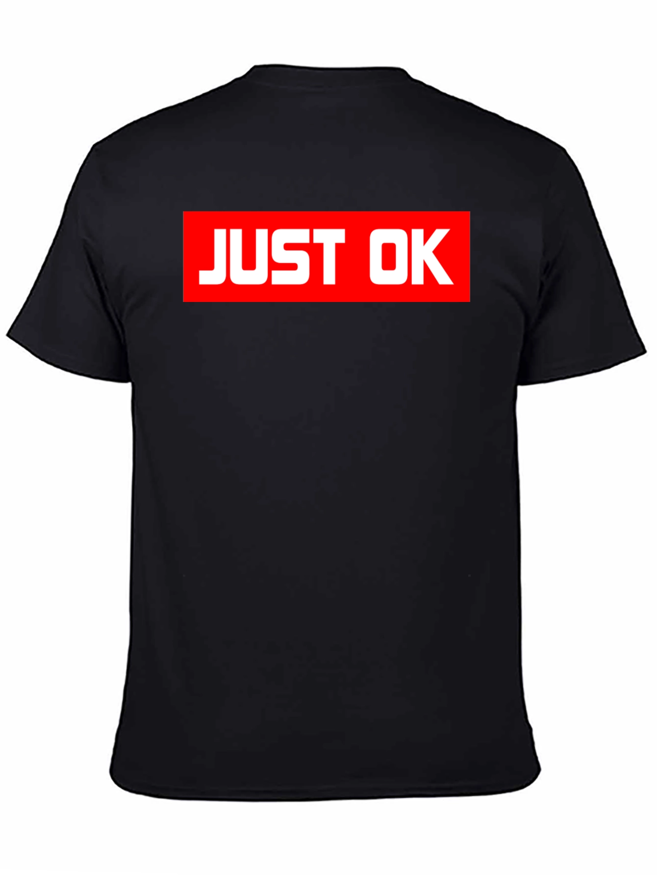 Black Just OK Graphic T-Shirt - Mens Short Sleeve Crew Neck Tee view 4