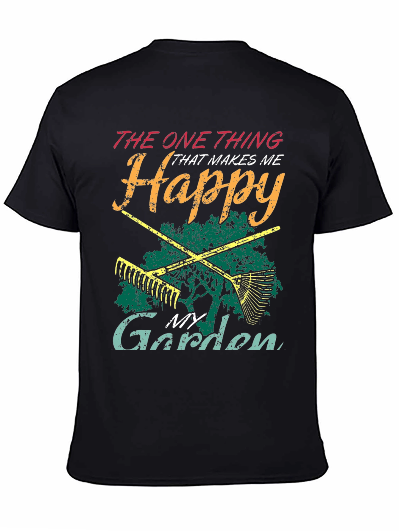 Black Happy Garden T-Shirt - Gardening Lover's Tee view 4