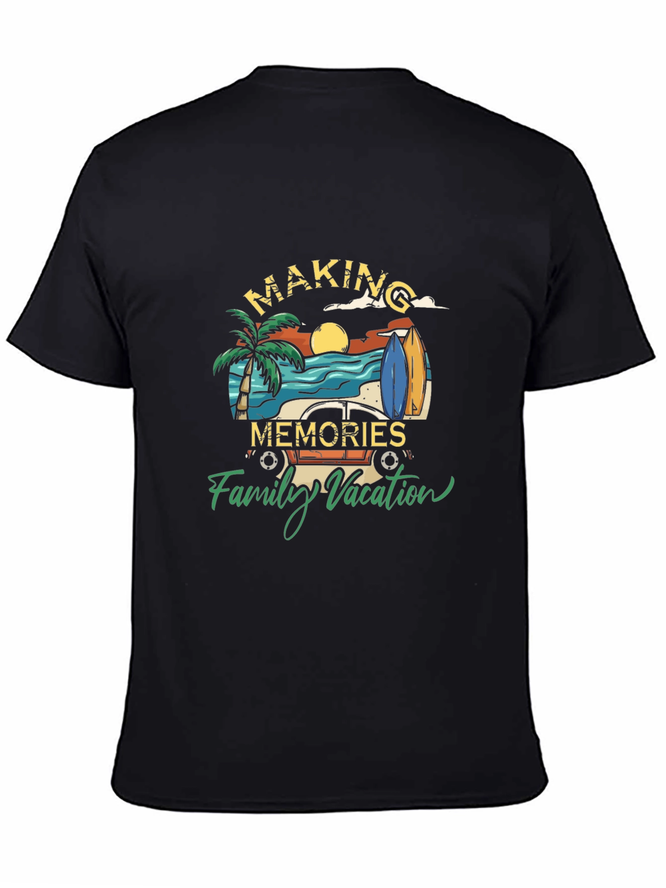 Black Making Memories Family Vacation T-Shirt view 4