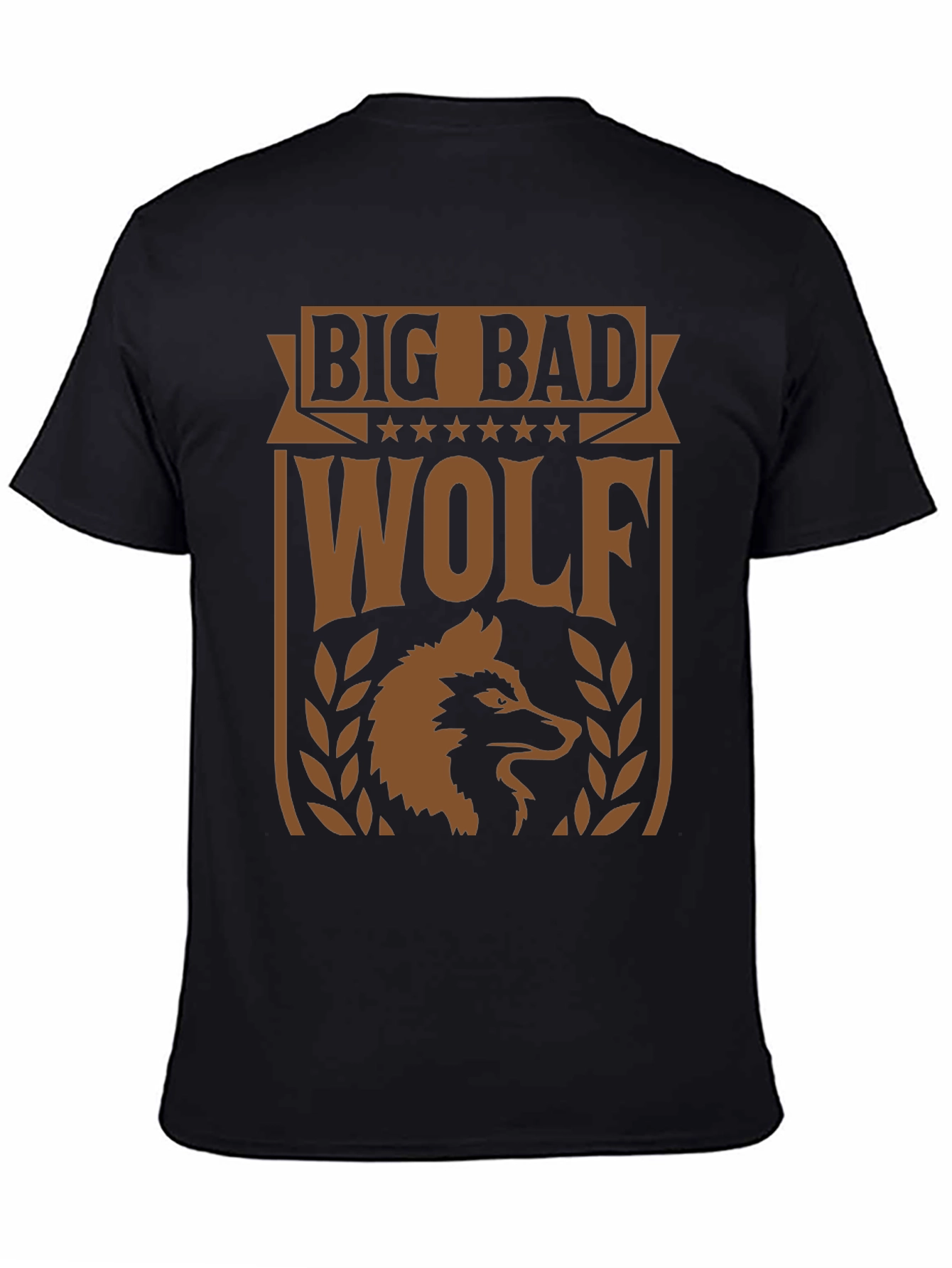 Black Big Bad Wolf Graphic Tee - Men's Black T-Shirt view 4