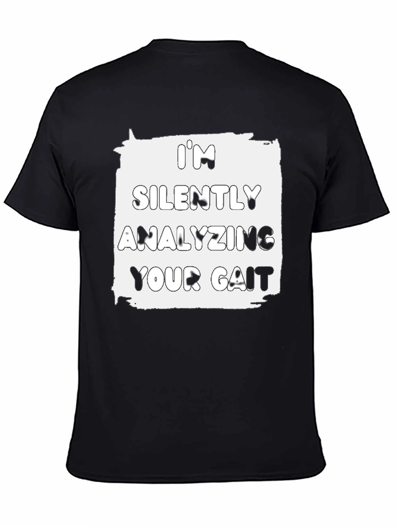 Black Analyzing Your Gait Graphic Tee - Black Cotton T-Shirt view 4