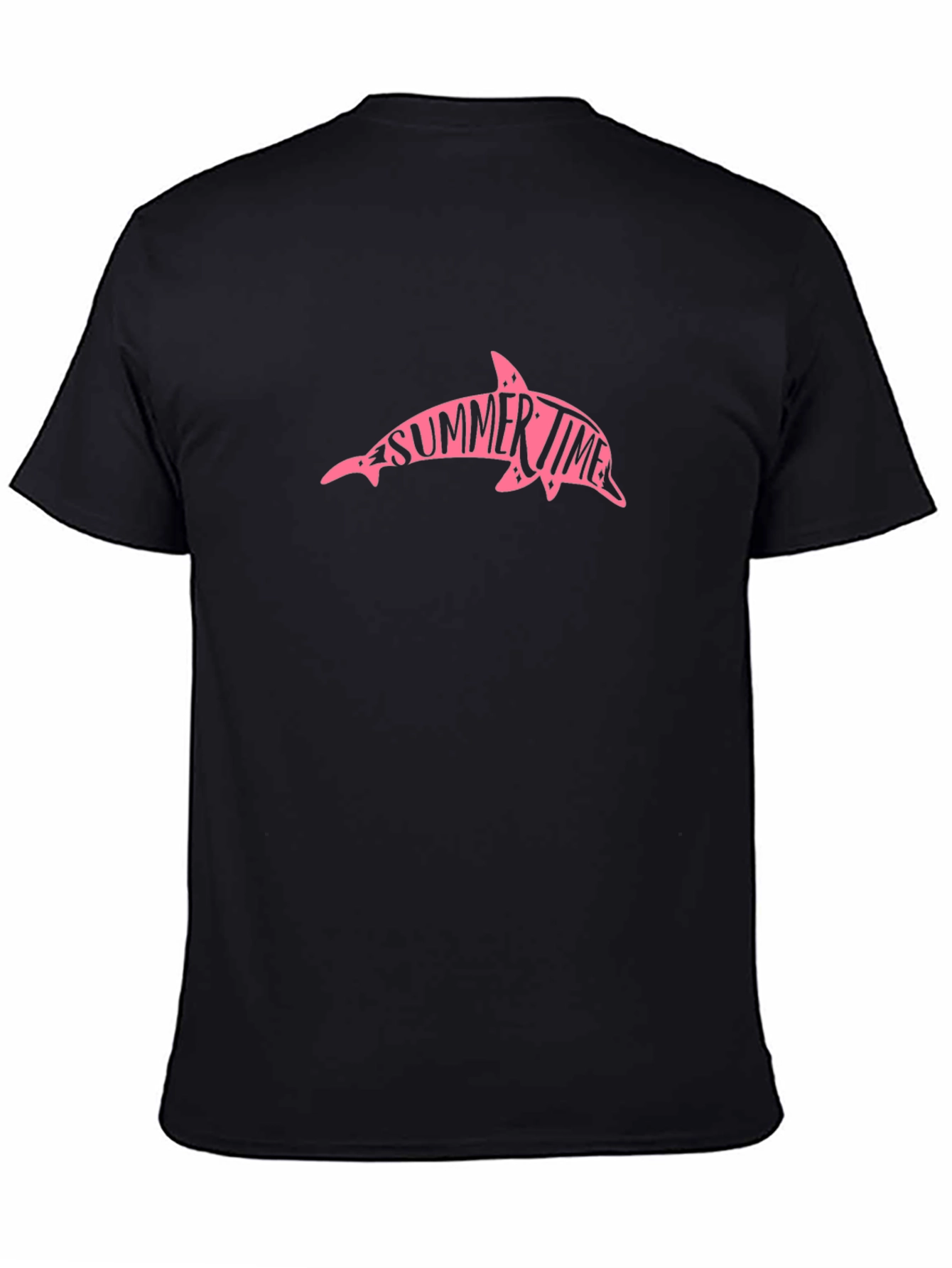 Black Summer Time Dolphin Black T-Shirt view 4