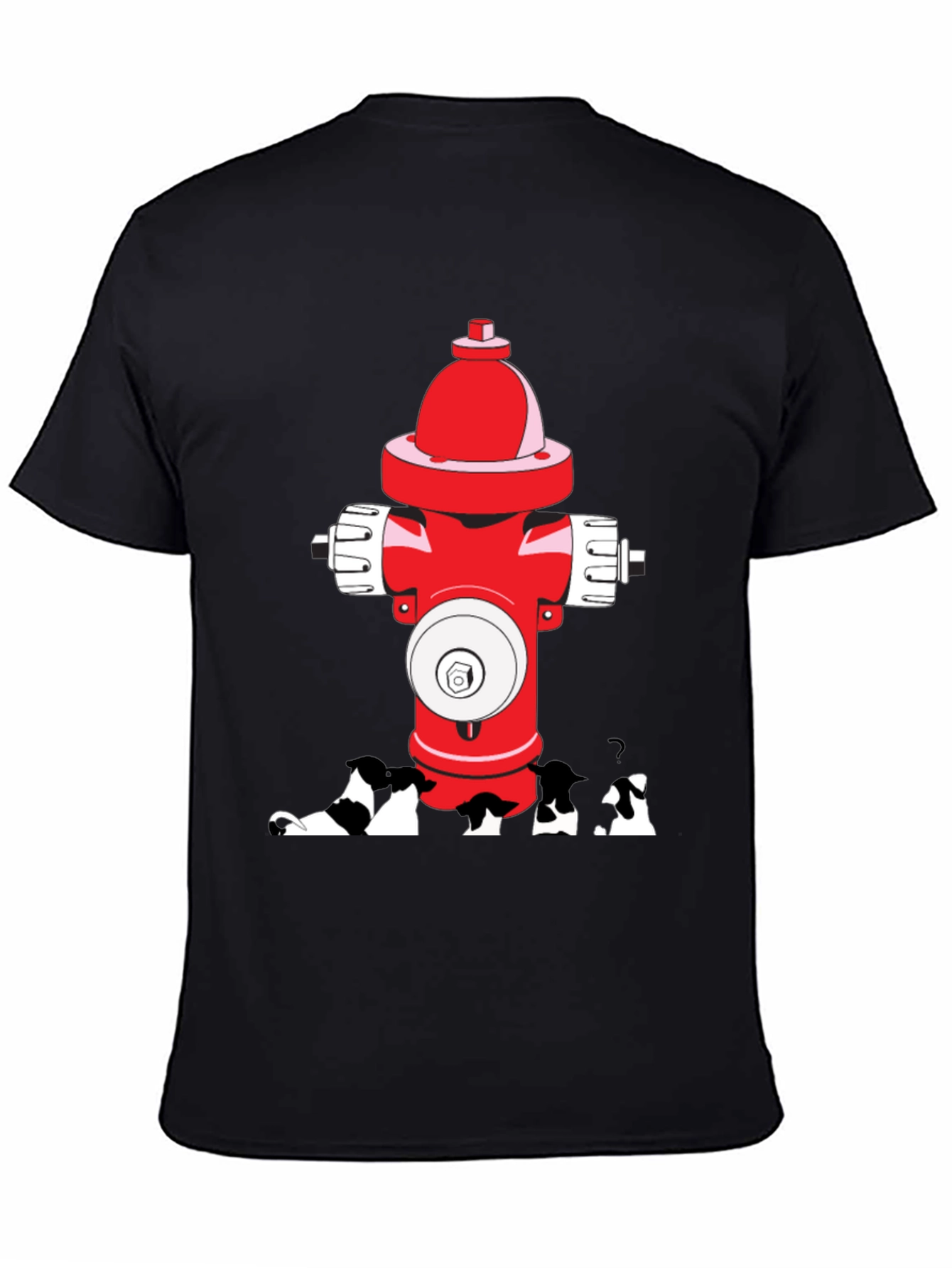 Black Dog Peeing on Fire Hydrant Graphic Tee view 4