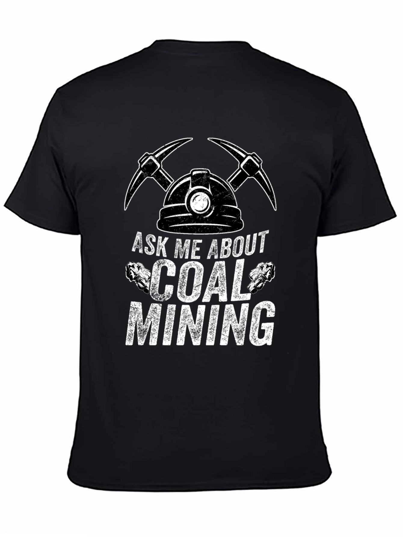 Black Ask Me About Coal Mining T-Shirt view 4